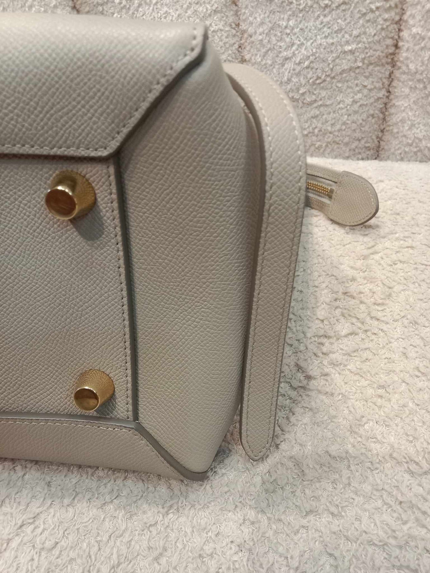 Celine Grained Calfskin 2-Way Micro Belt Bag Taupe