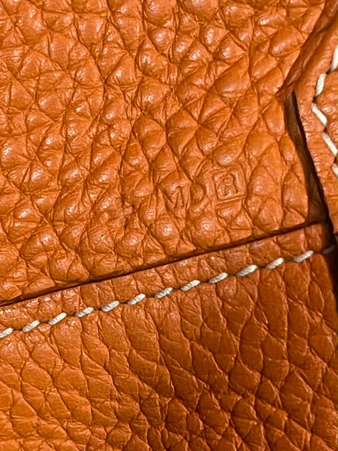 Hermes Double Sens 36 Gold/Poppy Orange Clemence Stamp R Square 2014