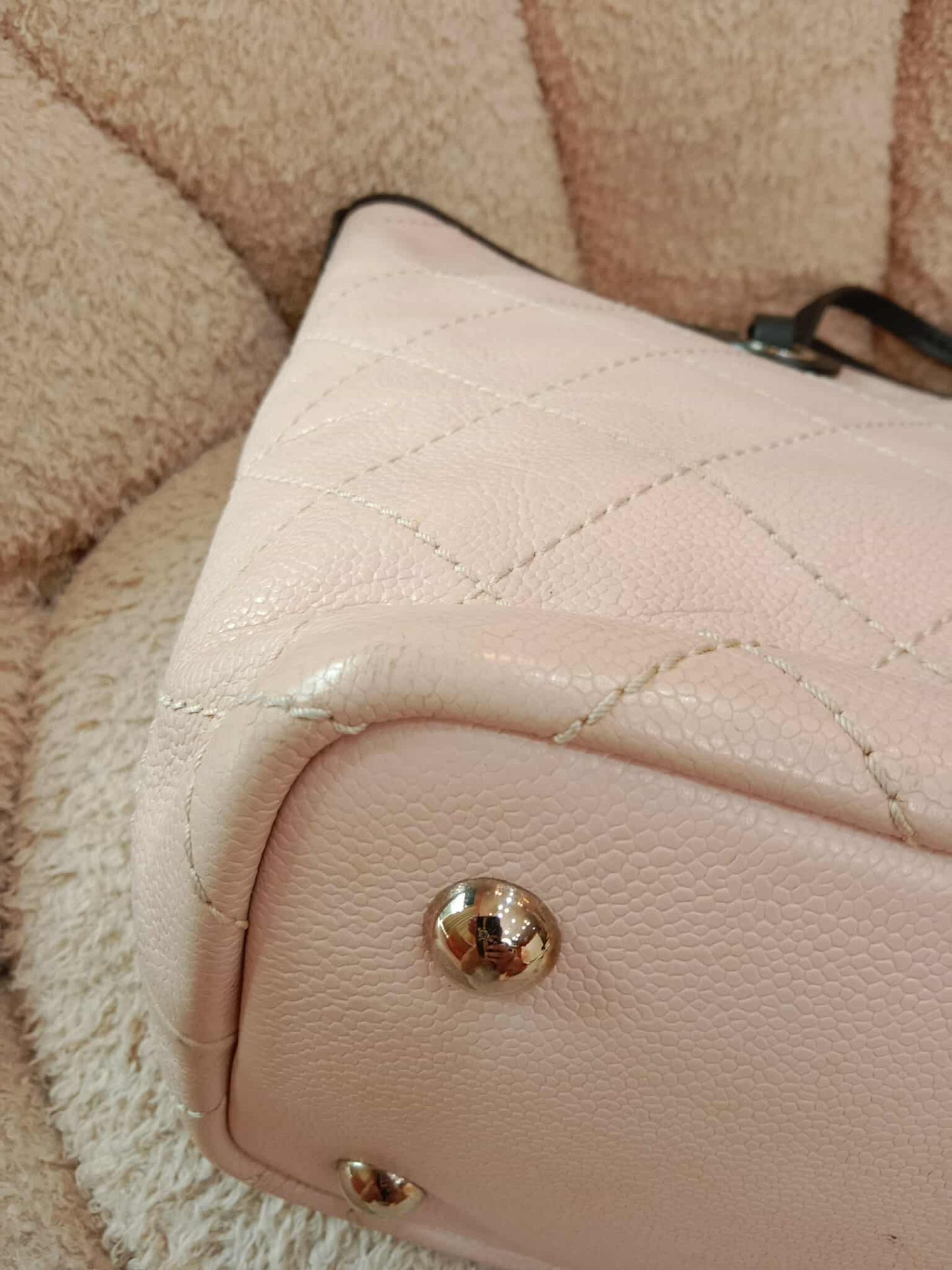 Chanel Shopping Fever Tote Bicolor Pink/Black Caviar Series 19