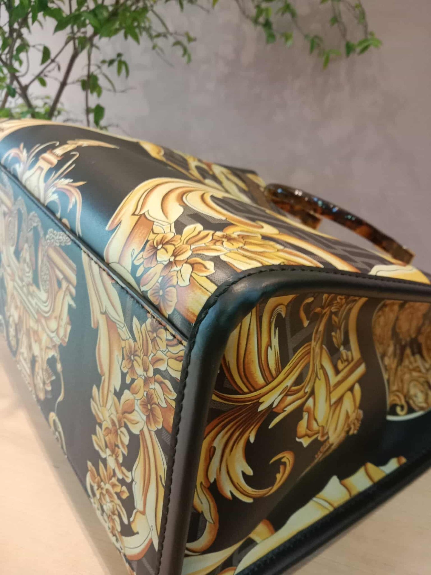 Fendi x Versace Fendace Baroque Print Sunshine Shopper Tote Satchel