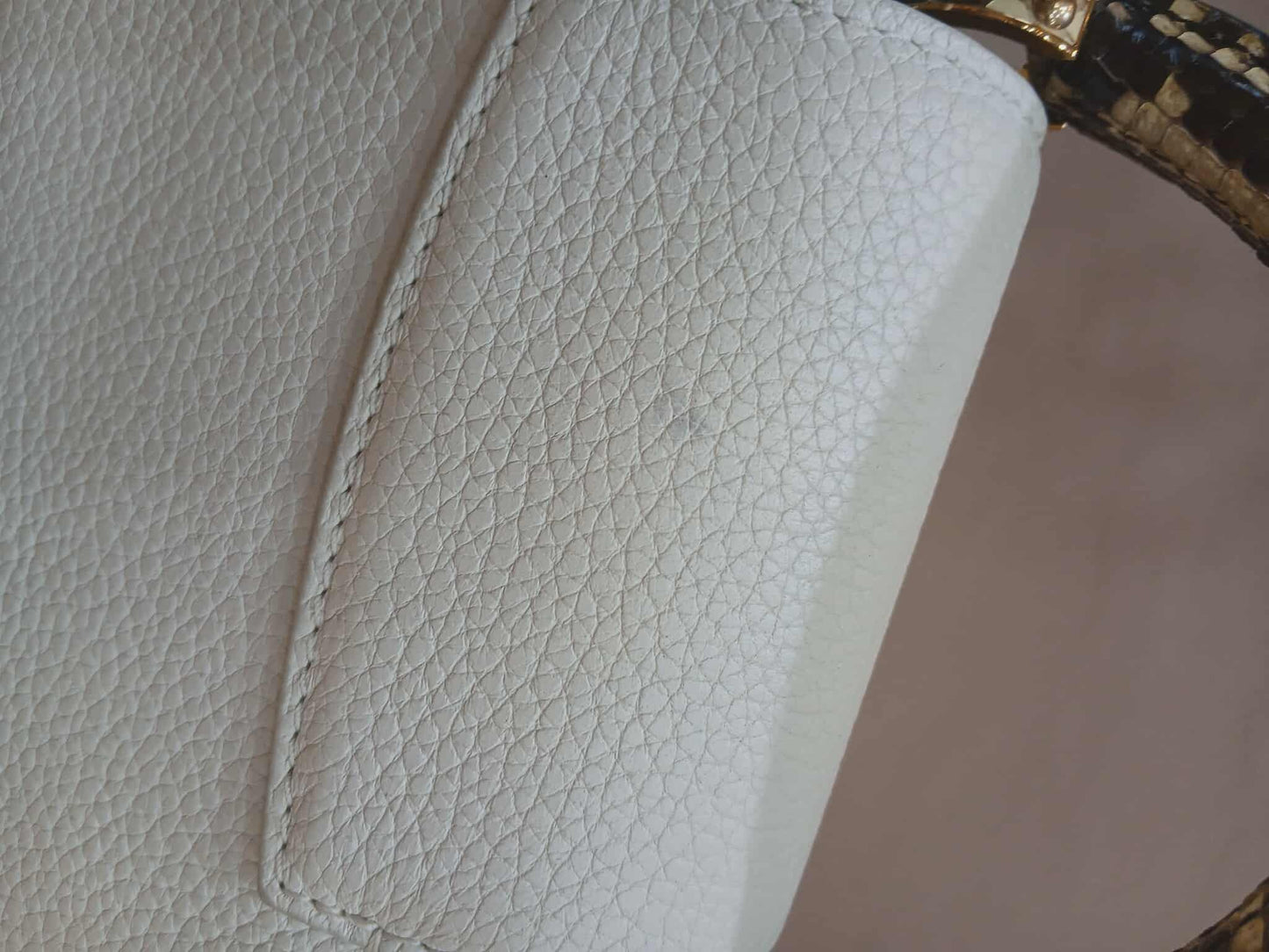 Louis Vuitton Mini Capucine Snakeskin Handle White