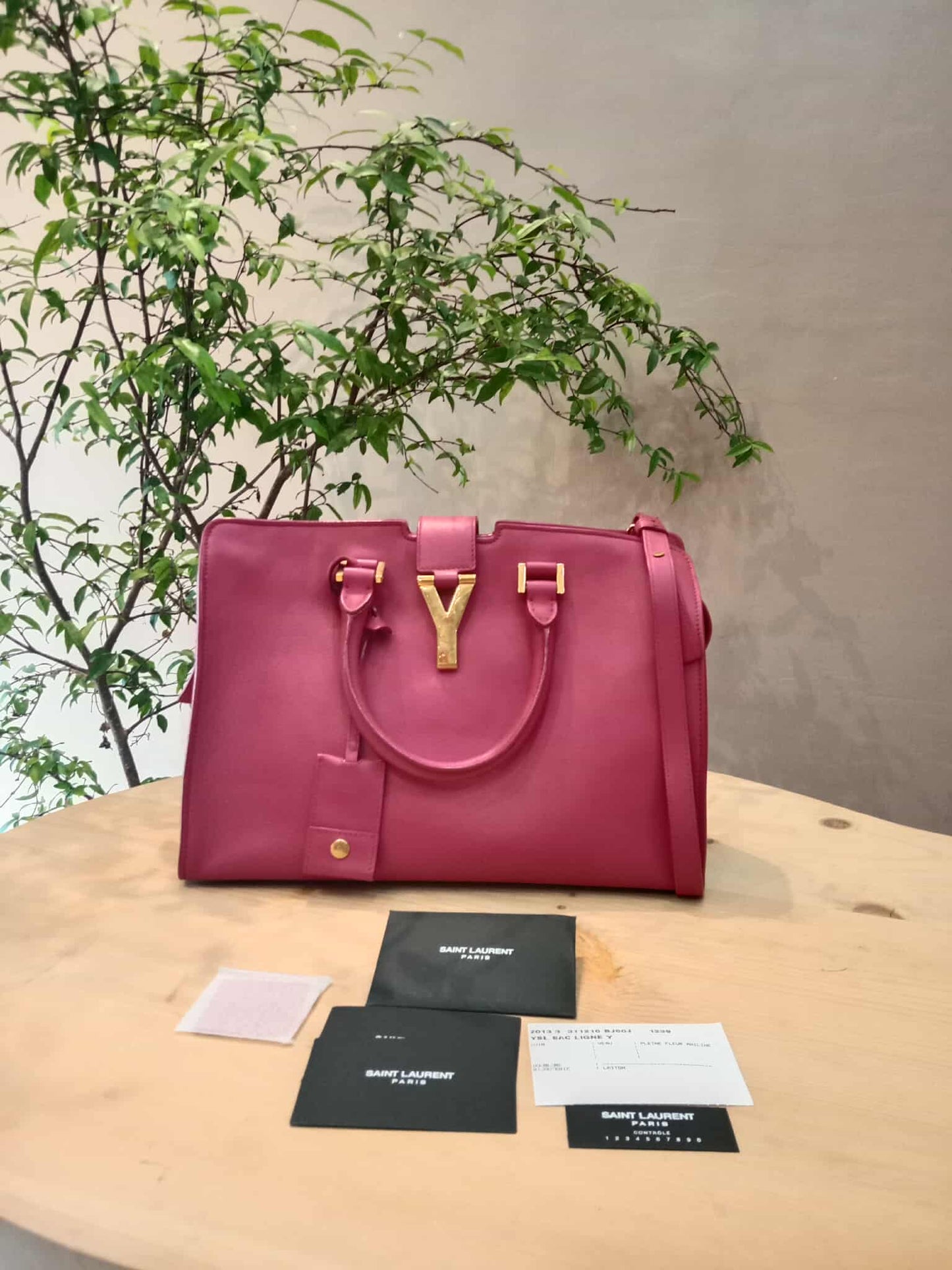 YSL Smooth Calfsin Cabas Bag Small Pink
