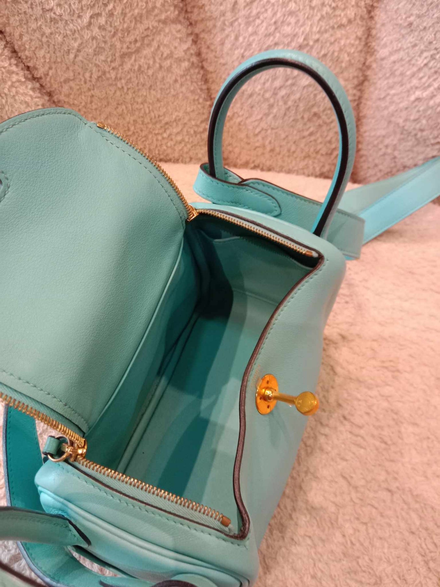 Hermes Mini Lindy Tiffany Blue Stamp Y 2020