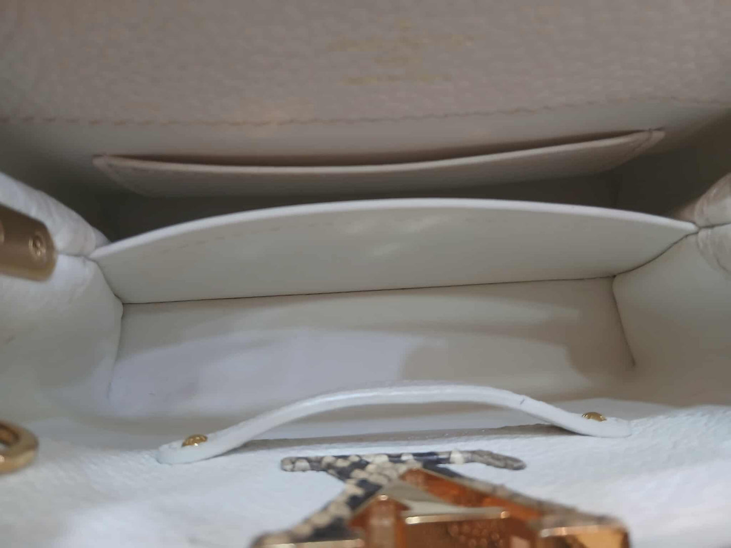 Louis Vuitton Mini Capucine Snakeskin Handle White