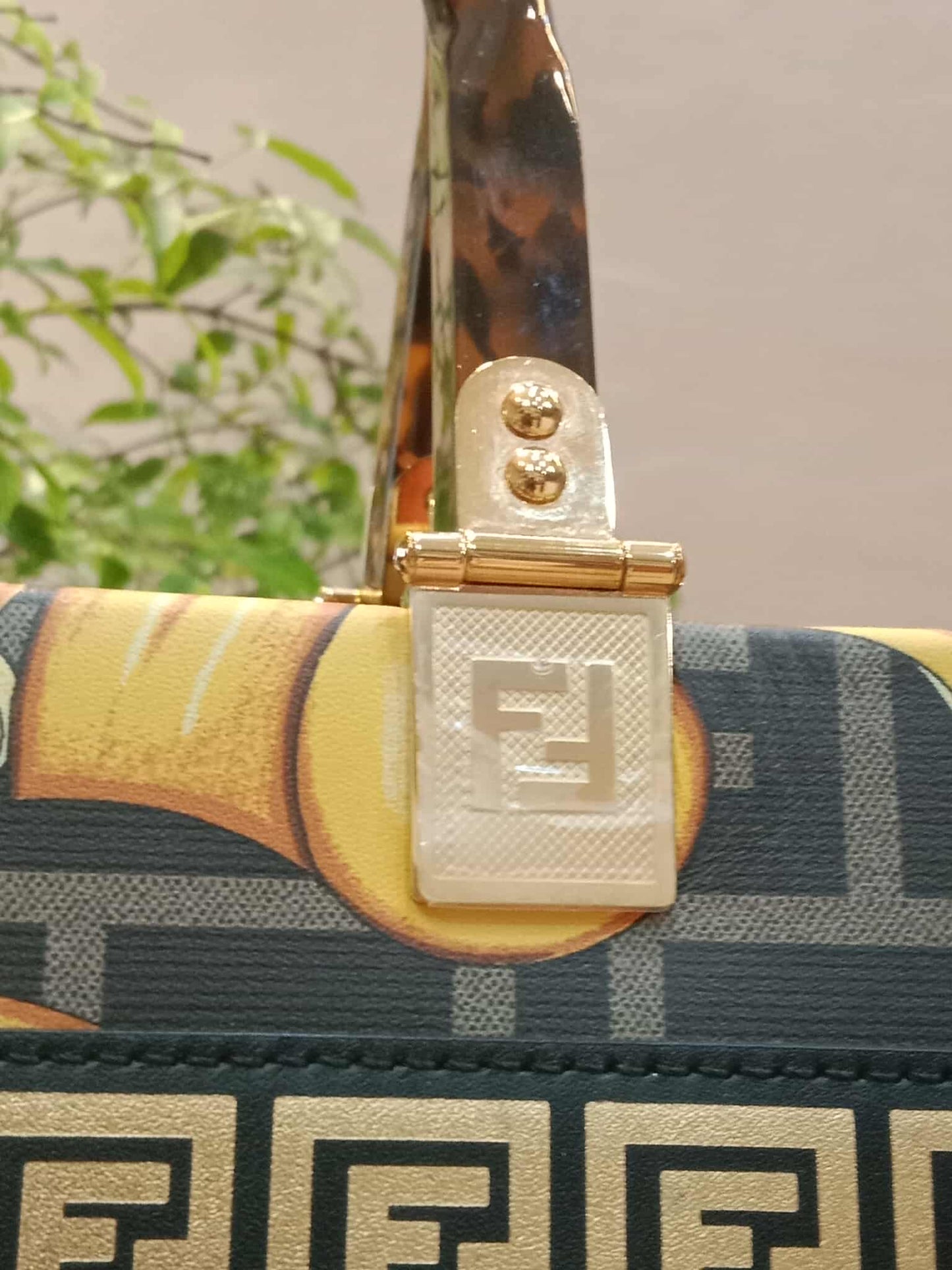 Fendi x Versace Fendace Baroque Print Sunshine Shopper Tote Satchel
