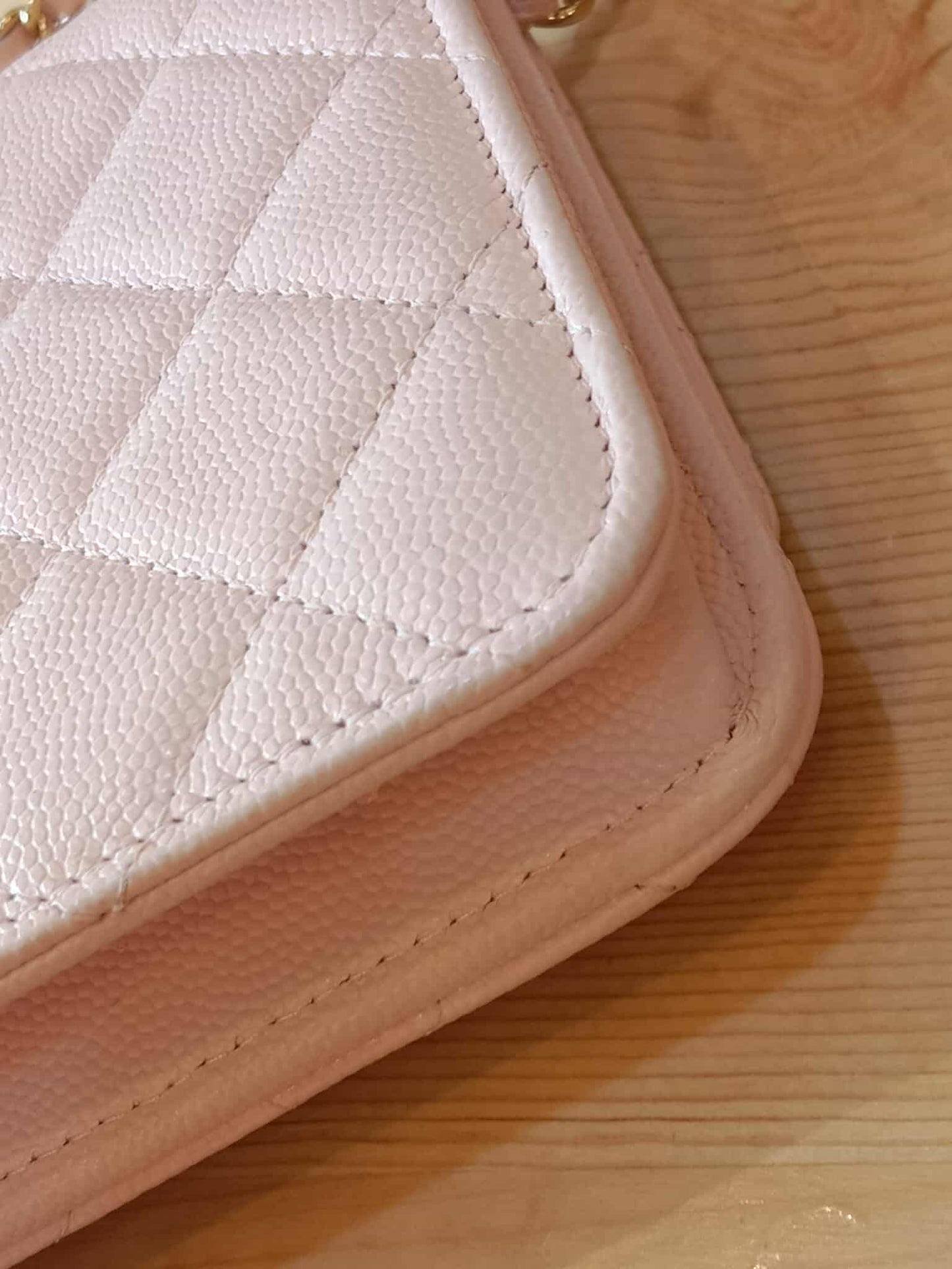 Chanel CC Wallet on Chain Light Pink Microchipped