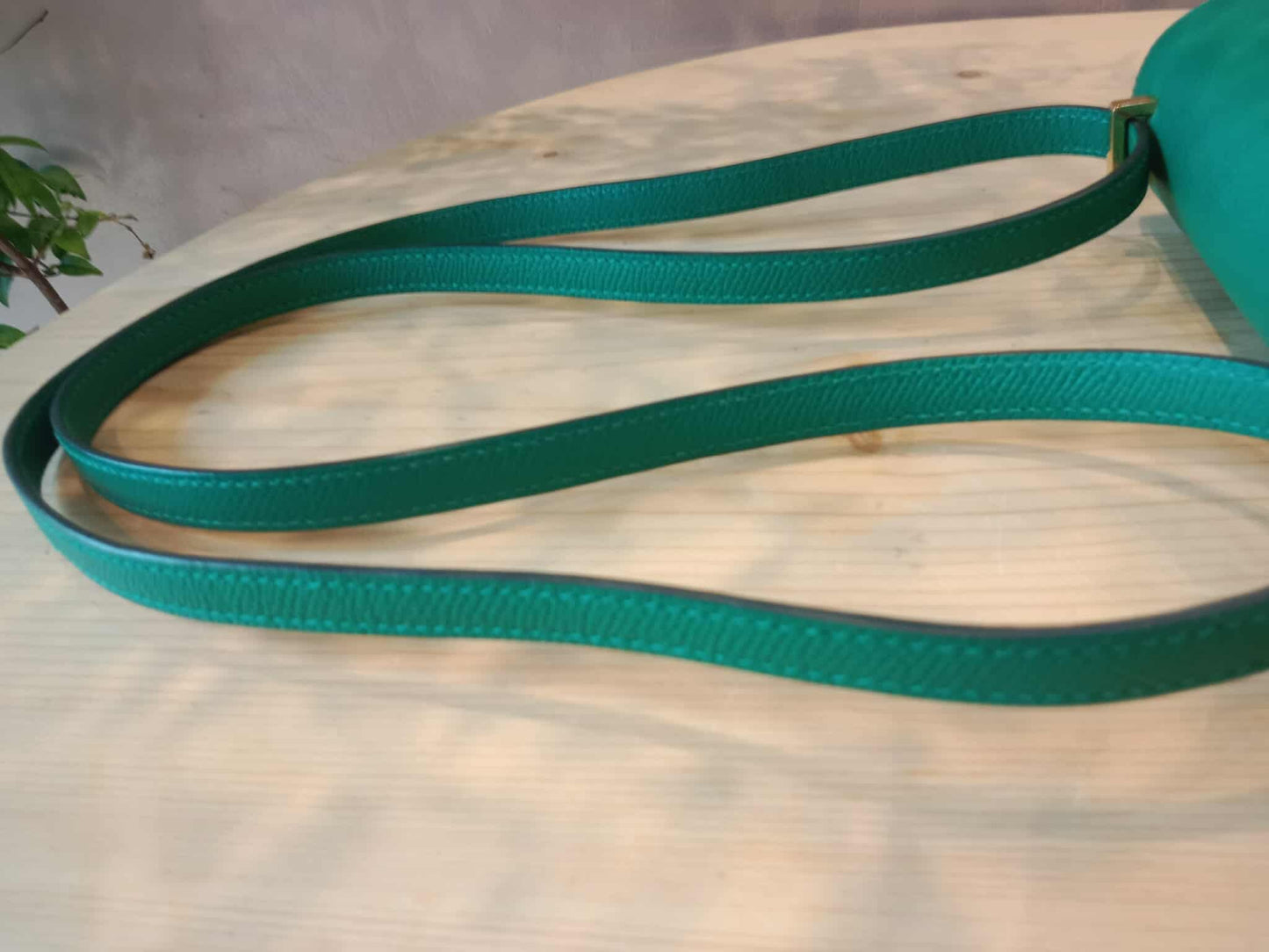 Hermes Constance 18 Green Epsom Stamp C 2018