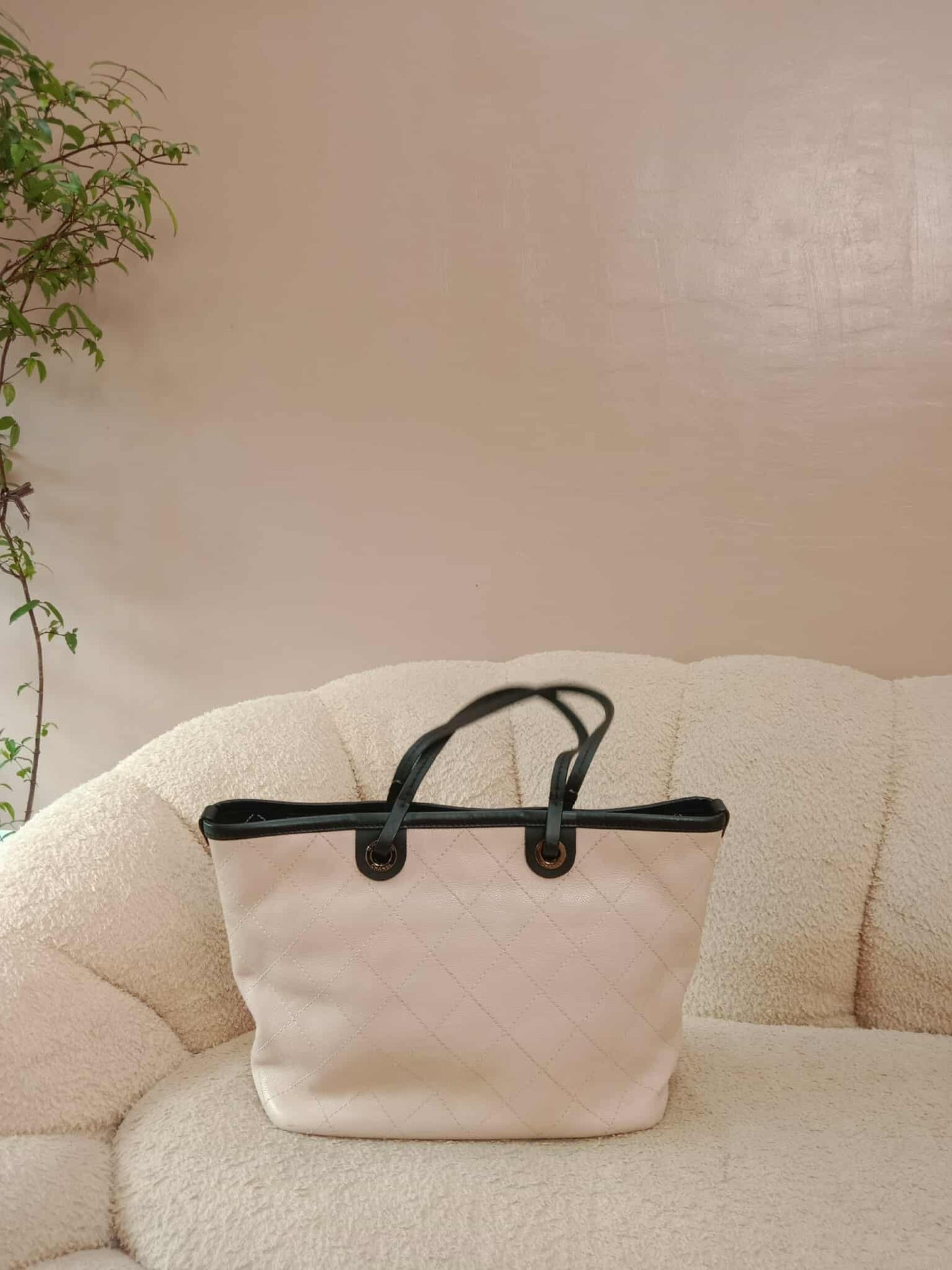 Chanel Shopping Fever Tote Bicolor Pink/Black Caviar Series 19