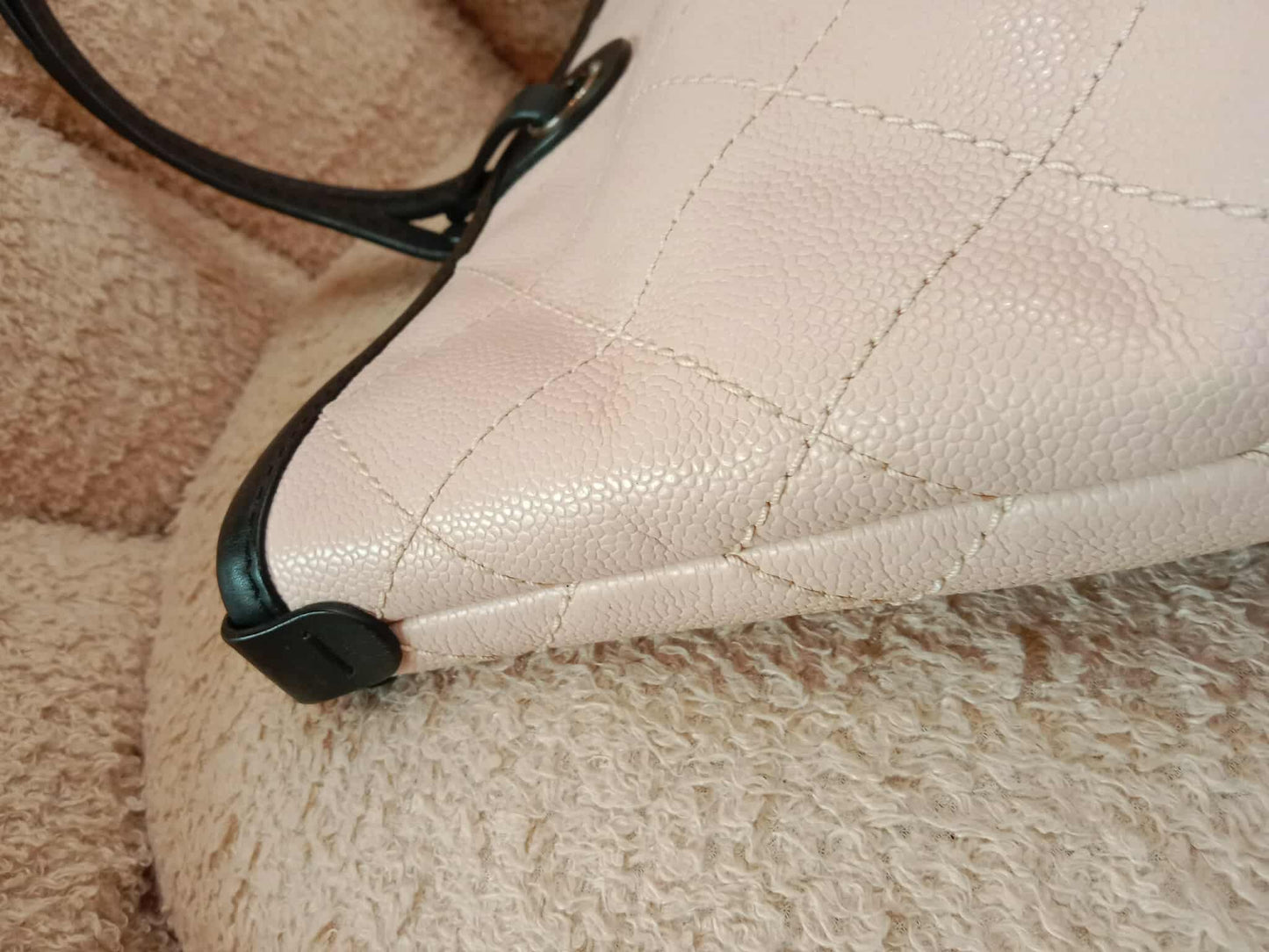 Chanel Shopping Fever Tote Bicolor Pink/Black Caviar Series 19