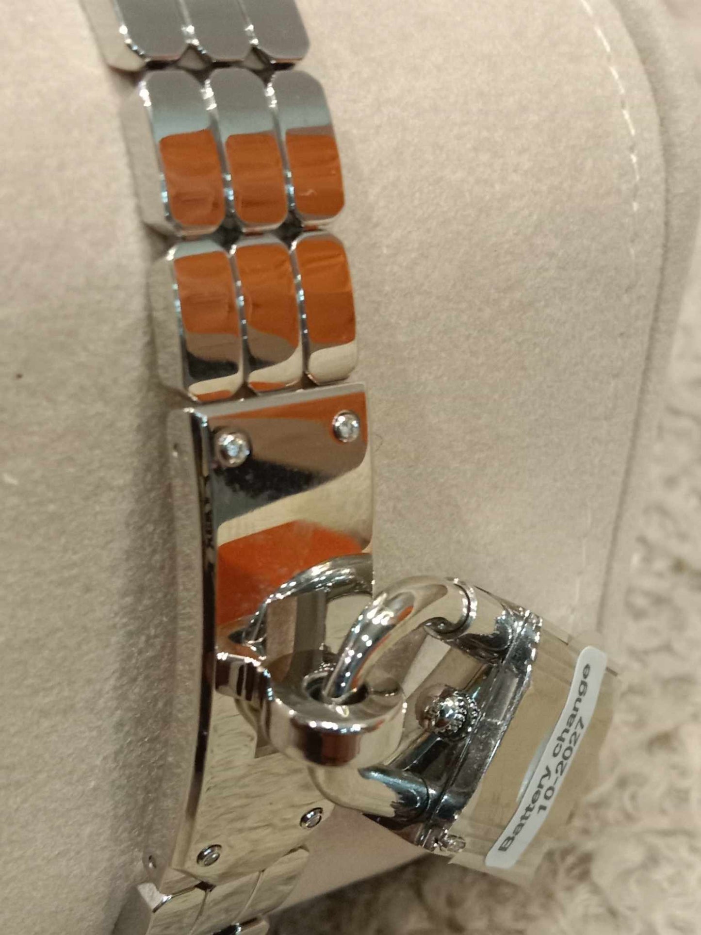 Hermes Stainless Steel Diamond 16mm Kelly Quartz Watch
