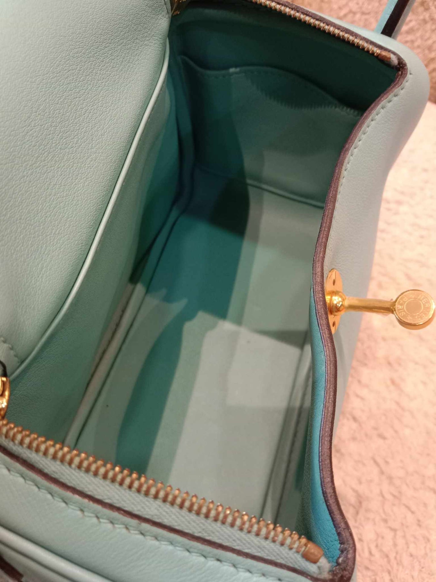 Hermes Mini Lindy Tiffany Blue Stamp Y 2020