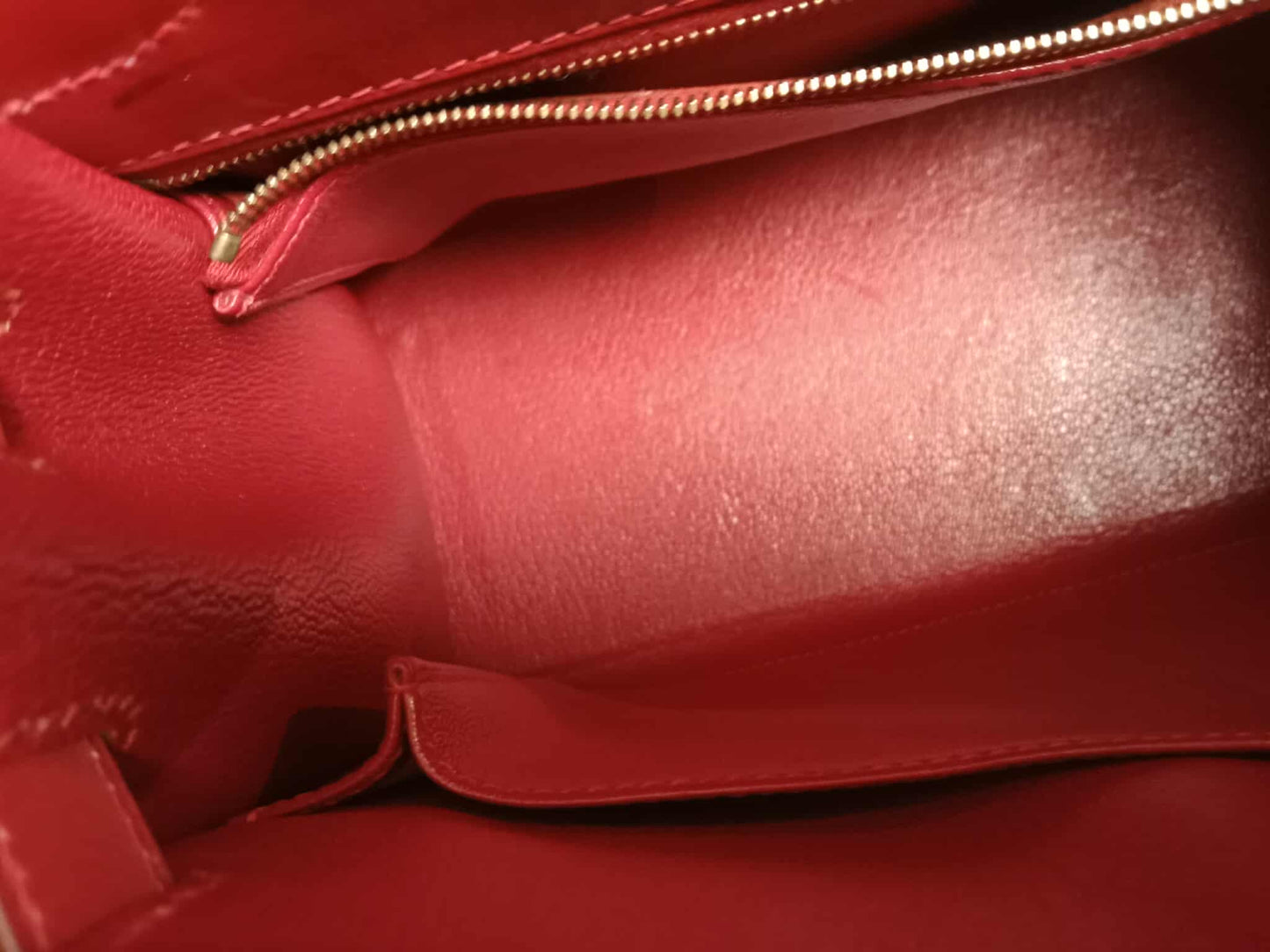 Hermes Kelly 28 Calfbox Leather Rouge VIF Stamp F Square 2002