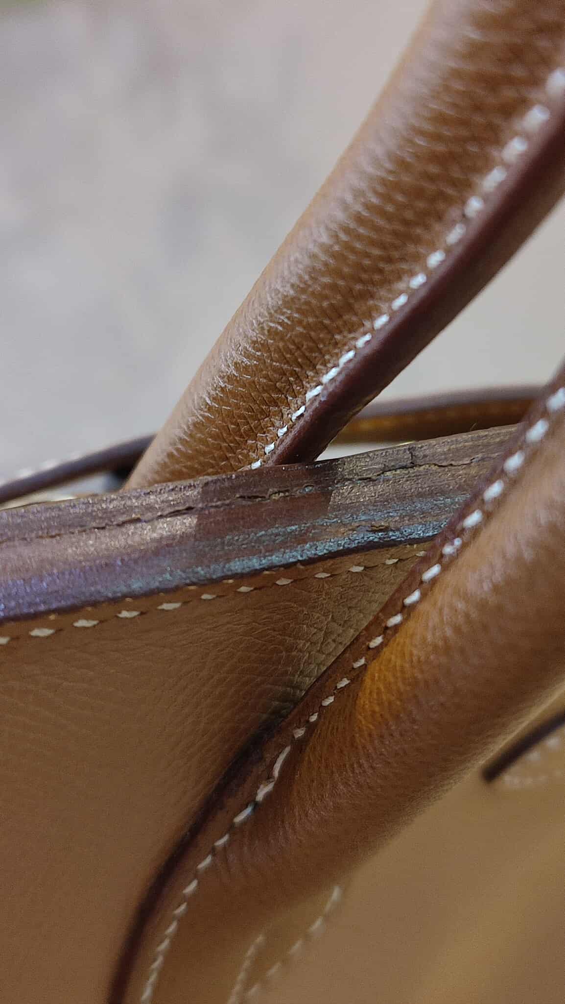 Hermes Birkin 30 Bicolor Gold/Biscuit Epsom Stamp G Square 2003 GHW