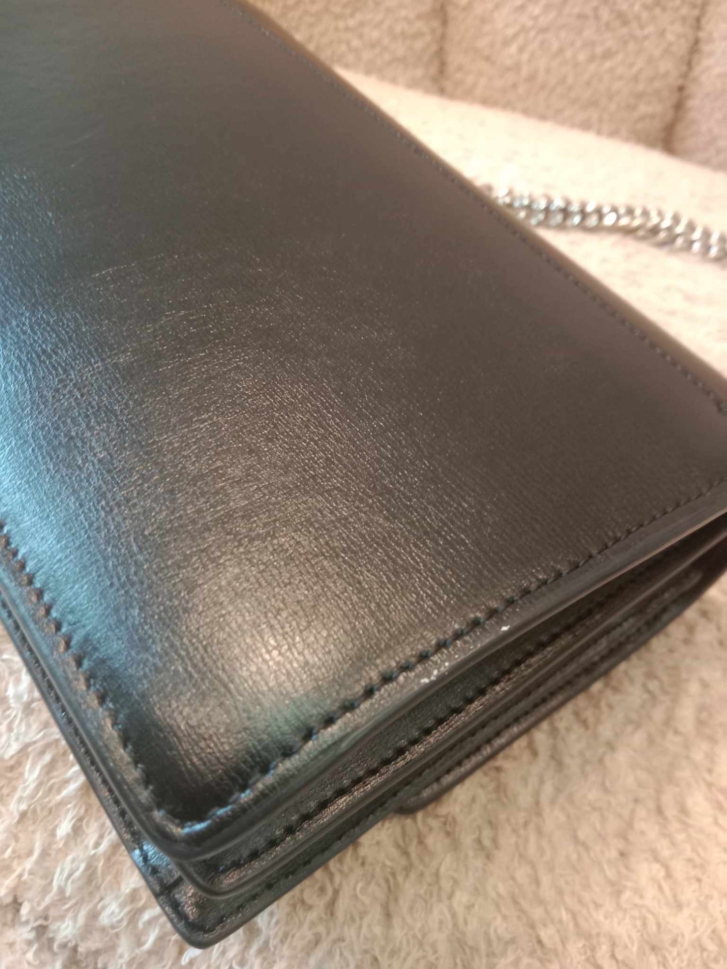YSL Sunset Crossbody Bag Leather Black