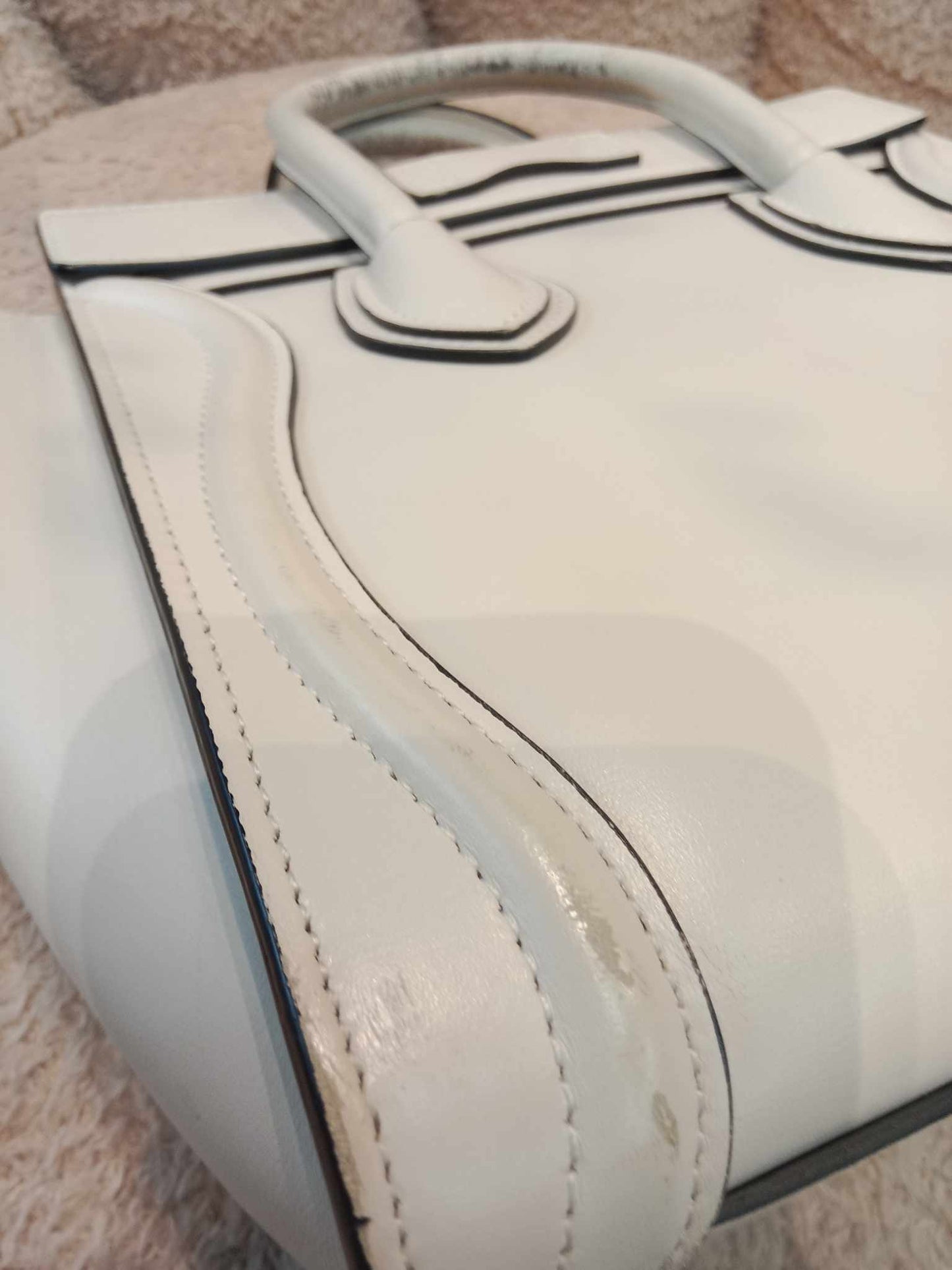 Celine Off-White Nano Luggage Tote Bag