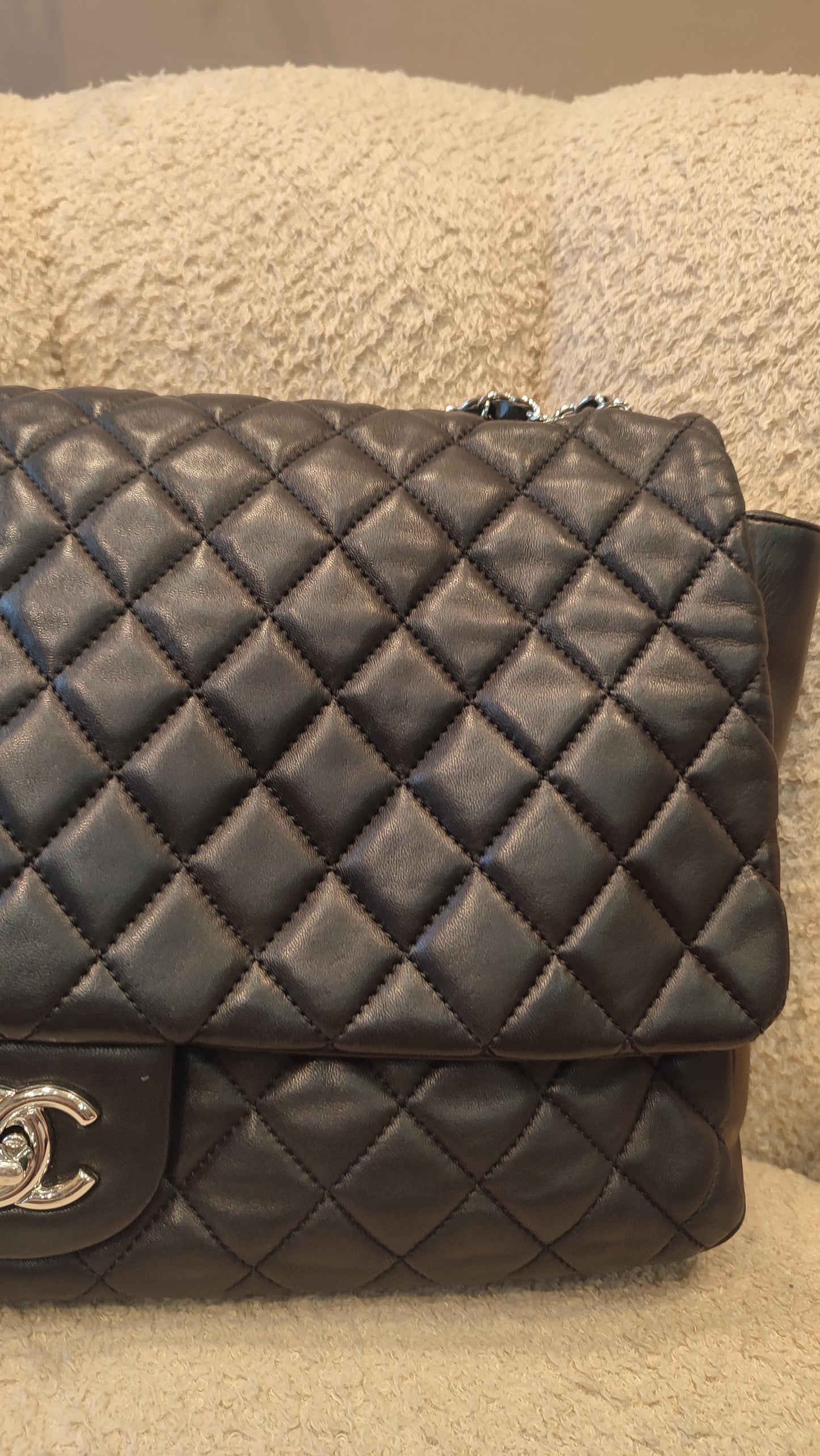 Chanel Coco Rain Single XXL Flap Lambskin Black Series 14