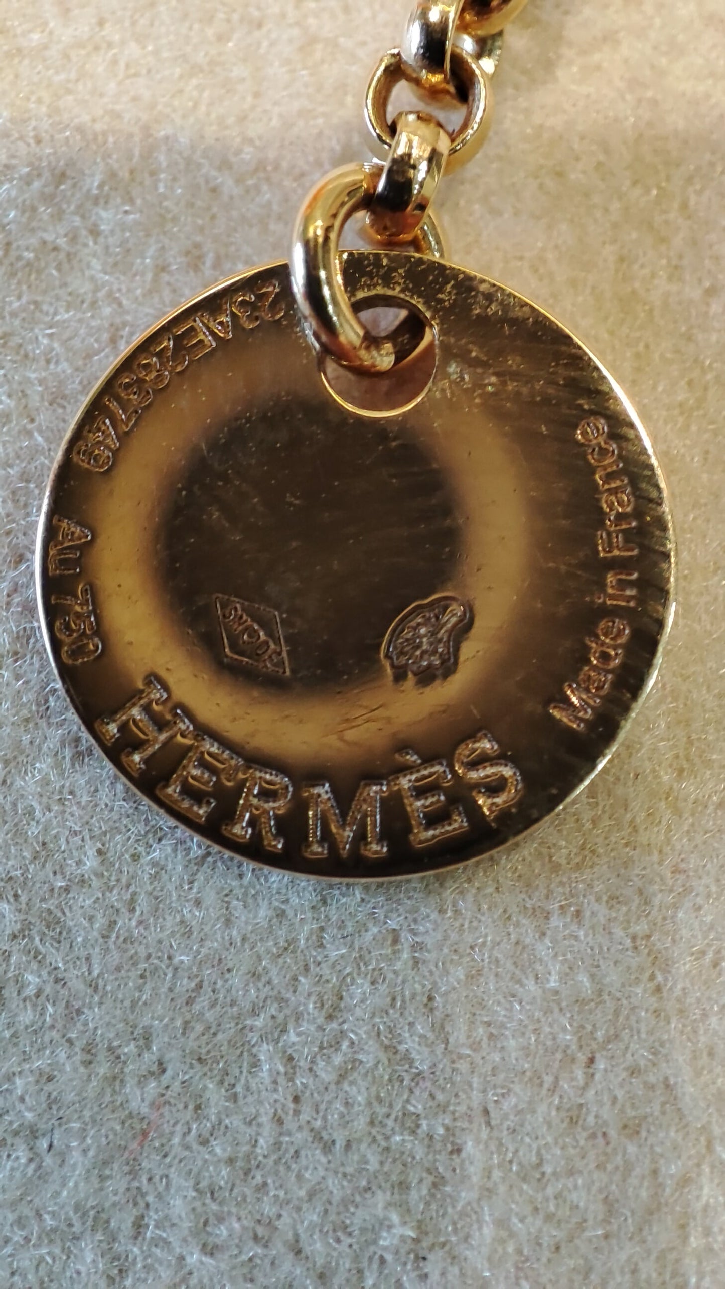 Hermes Kelly Clochette Diamond/Gold Necklace Fullset