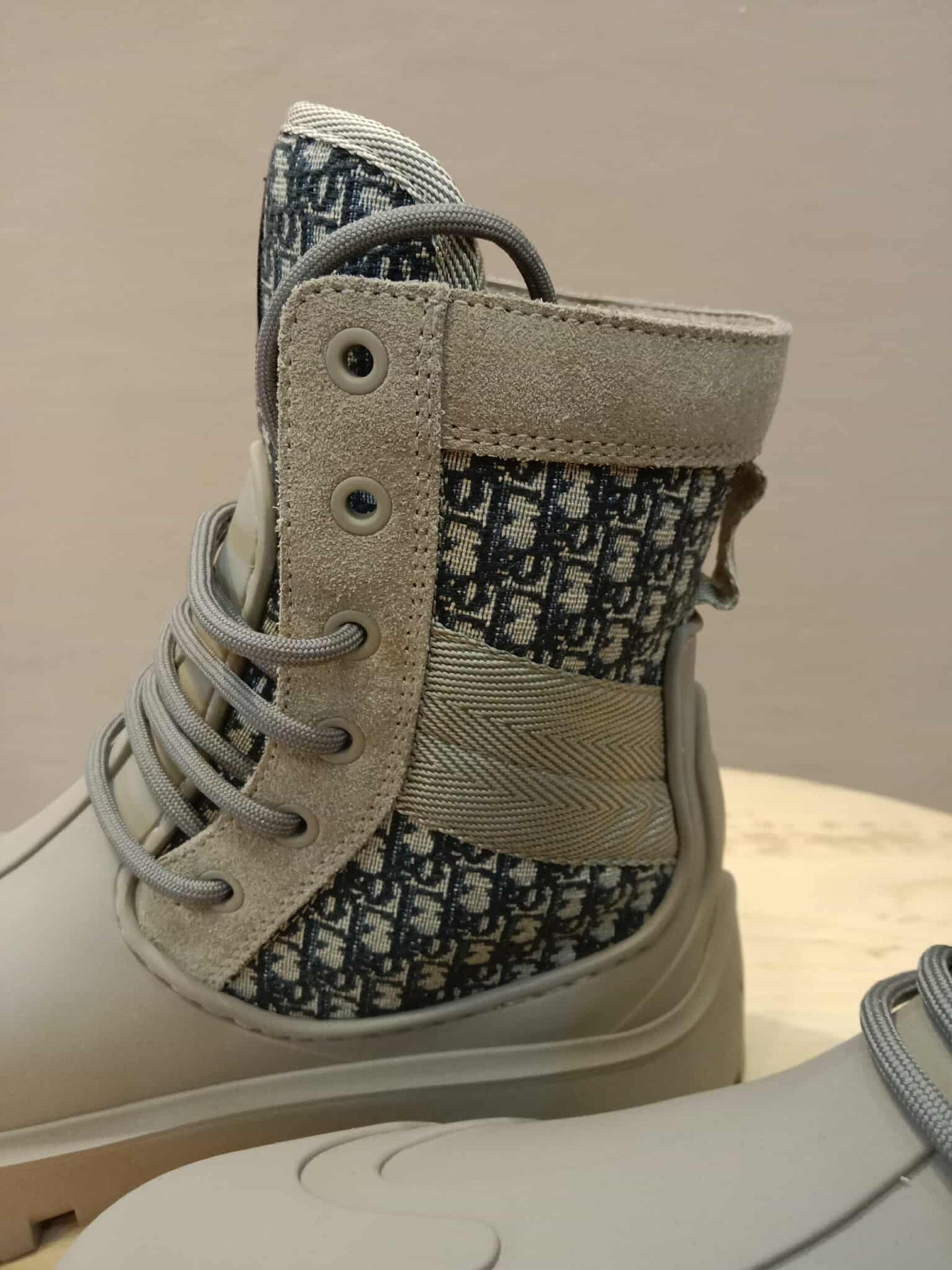 Dior Boots Garden Lace Up Rubber Jaq Size 39