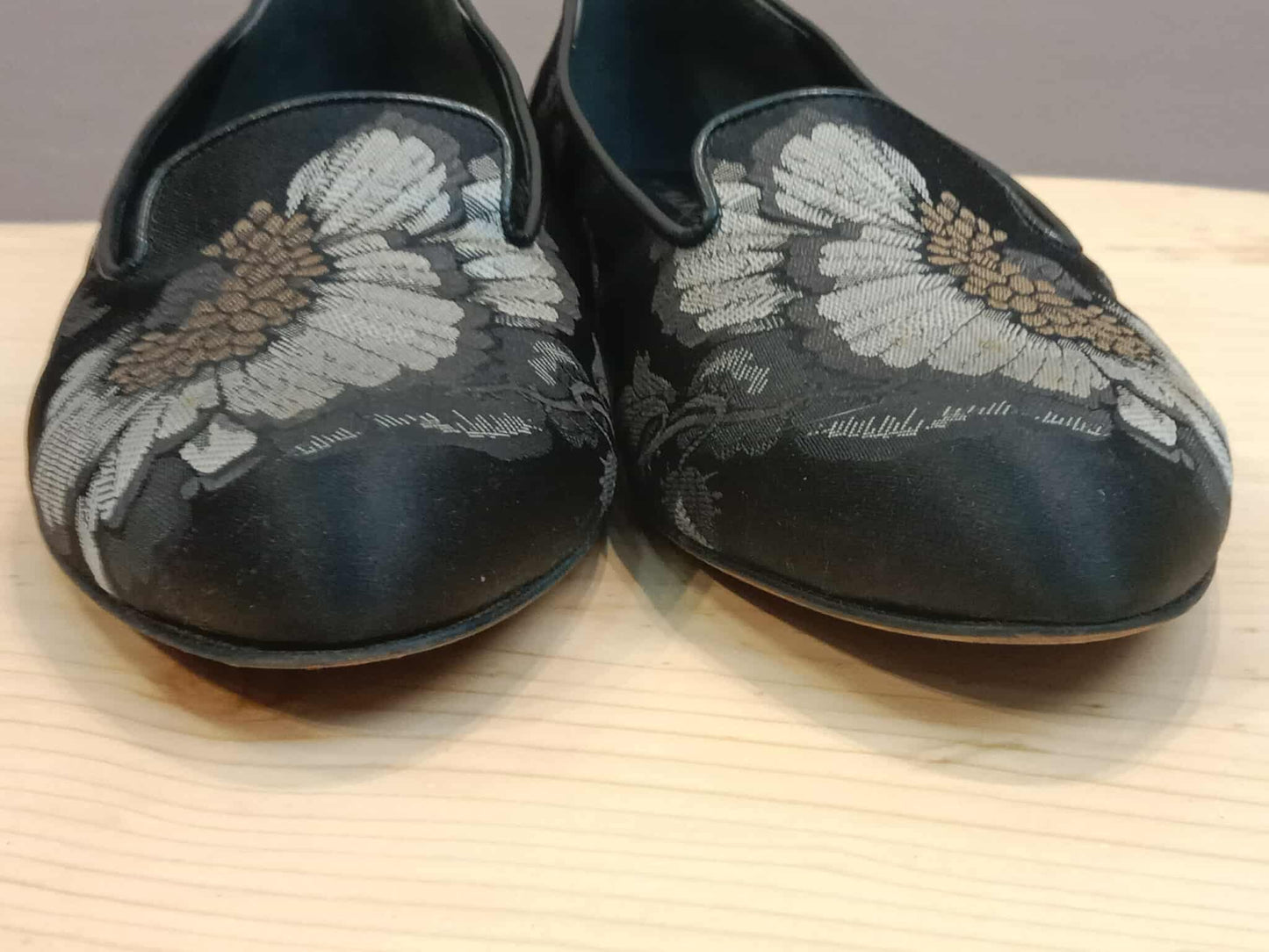 Alexander McQueen Silk Loafer Flats Black Sie 38