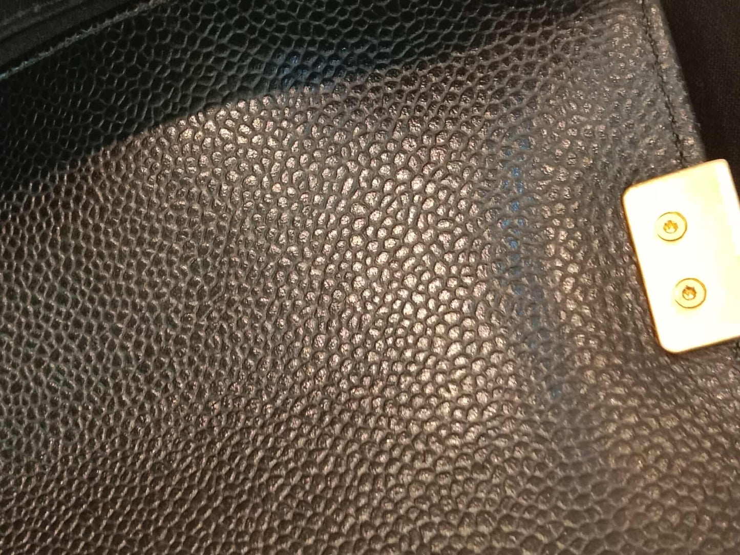 Chanel Leboy Old Medium Quilted Caviar Black Series 25
