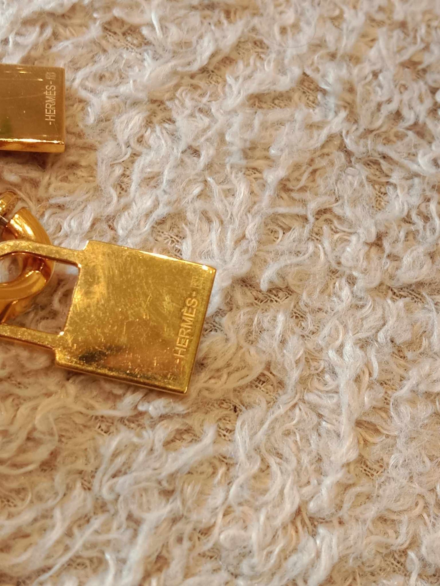 Hermes O'Kelly Gold on Gold Earrings Stamp Z 2021