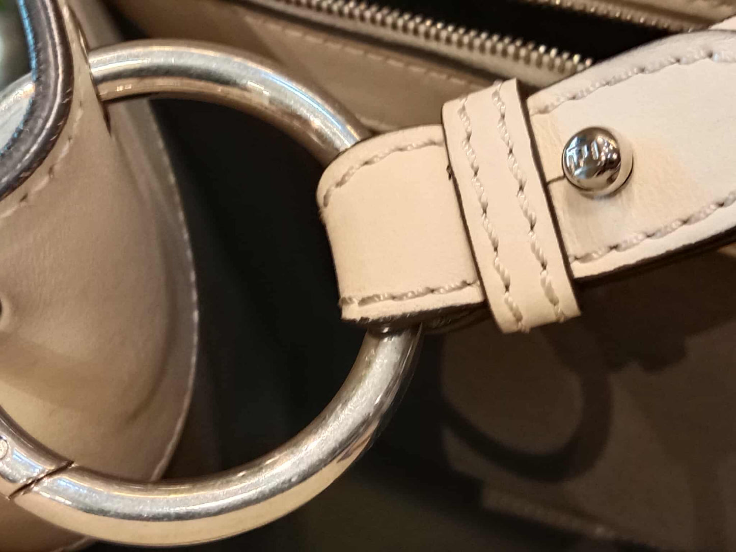Fendi White Whipstitch Runaway Leather Satchel Bag