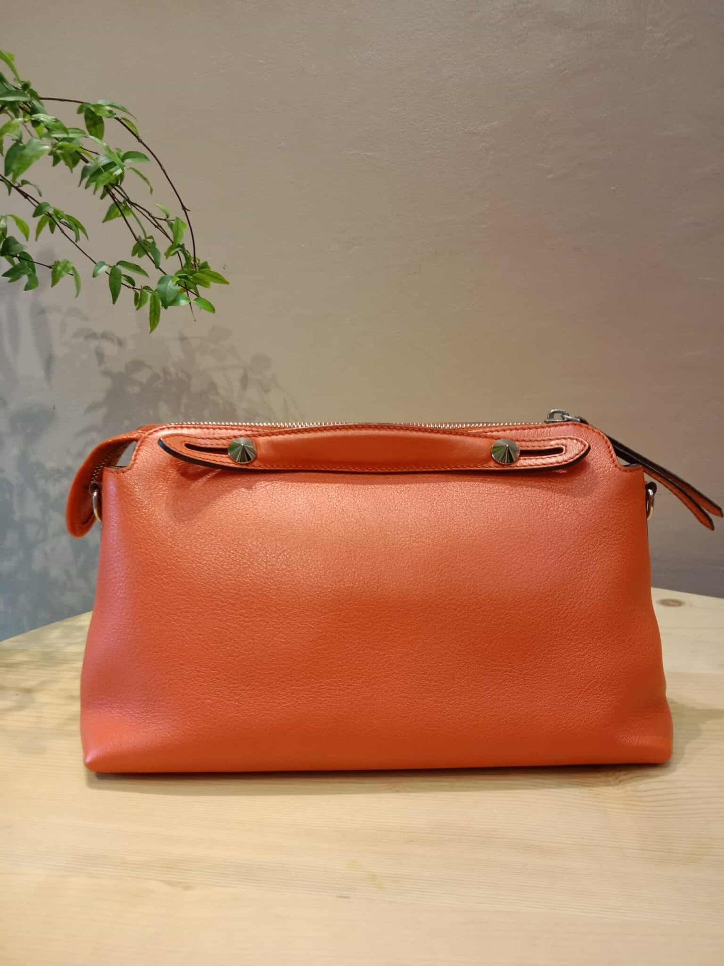 Fendi Papavero Calfskin Leather By-the-Way Mini Red Orange Bag