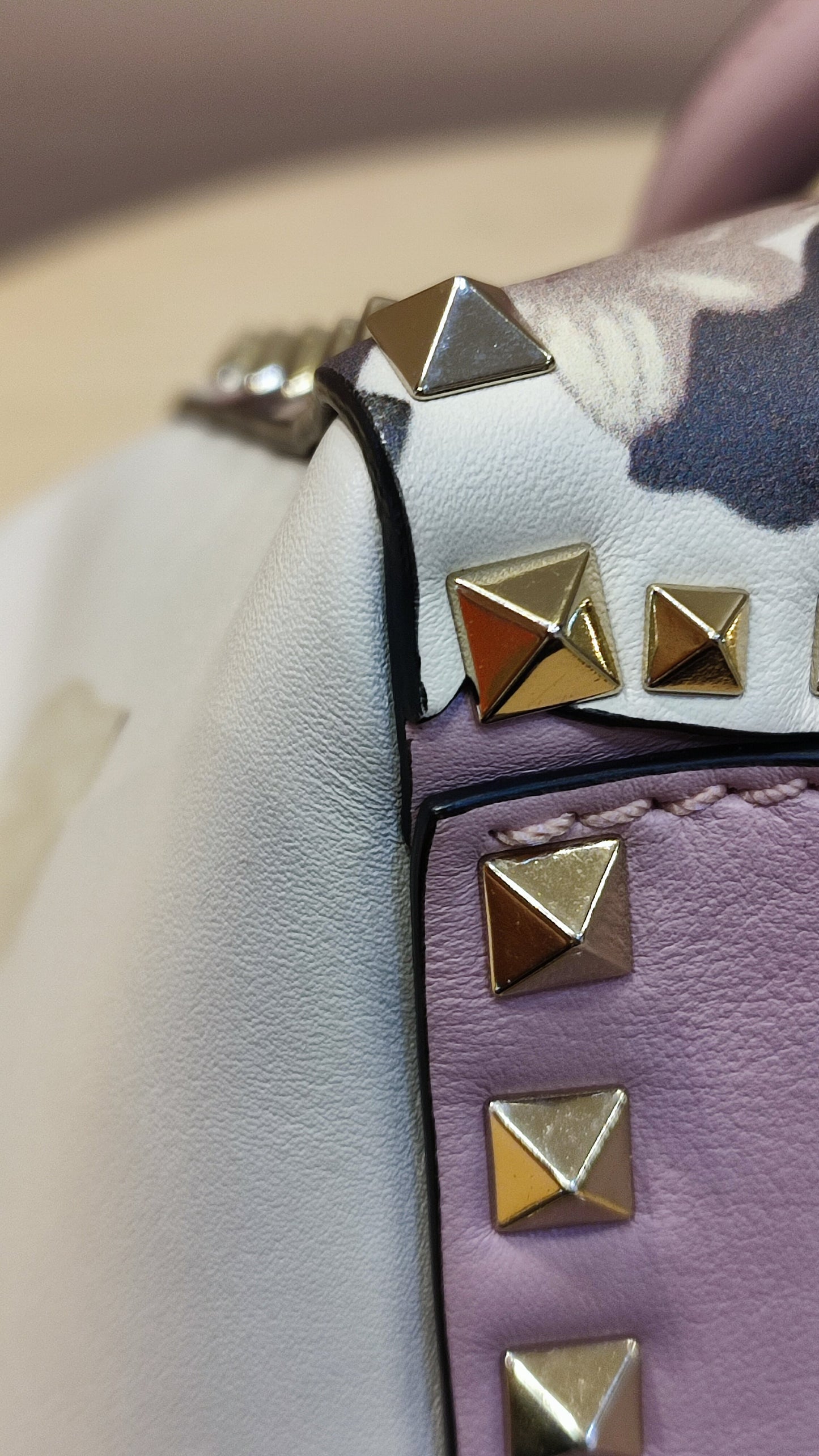 Valentino Rockstud Floral Pink Tote Bag
