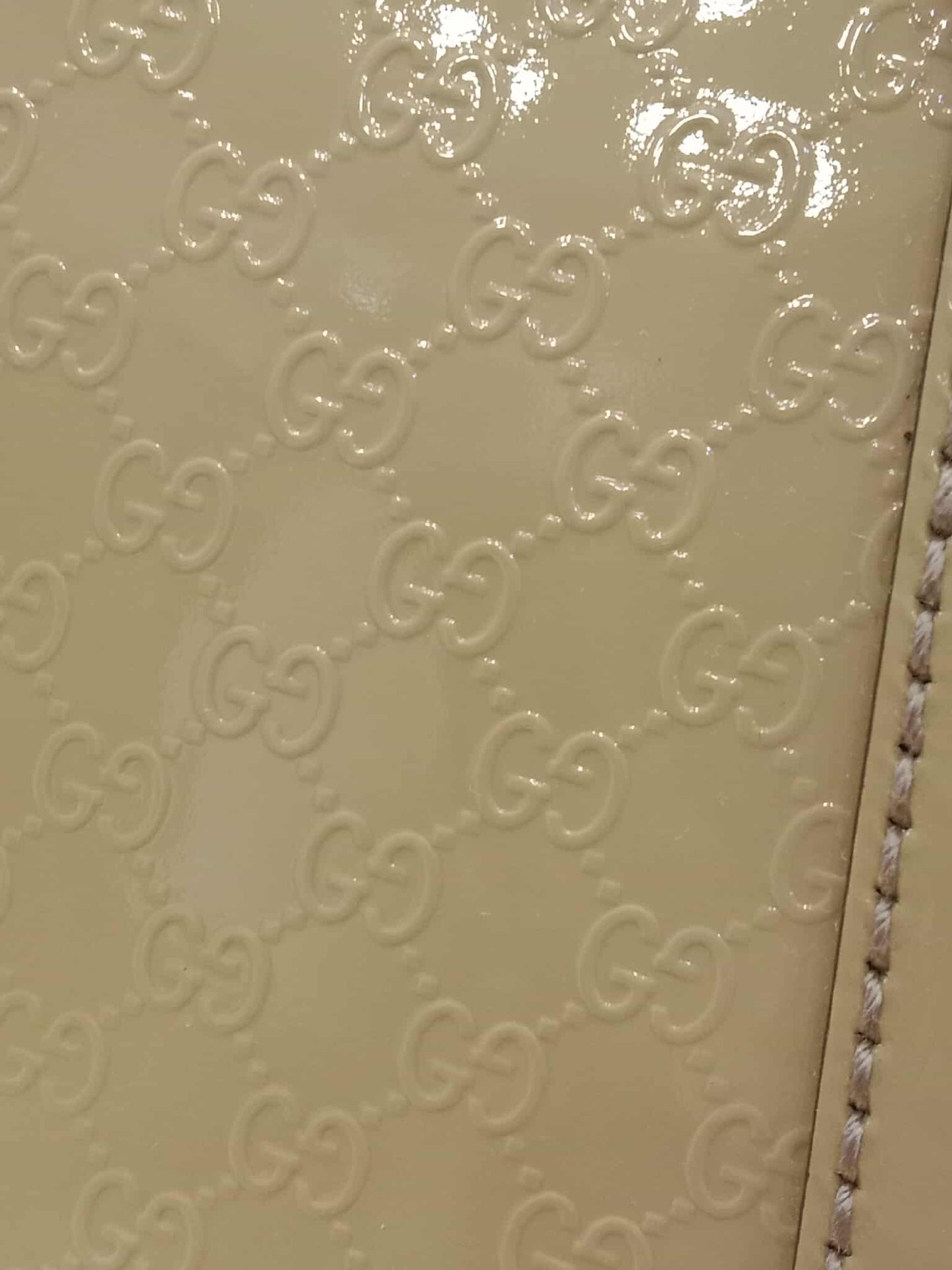 Gucci Beige Microguccissima Nice Patent Leather Satchel Bag