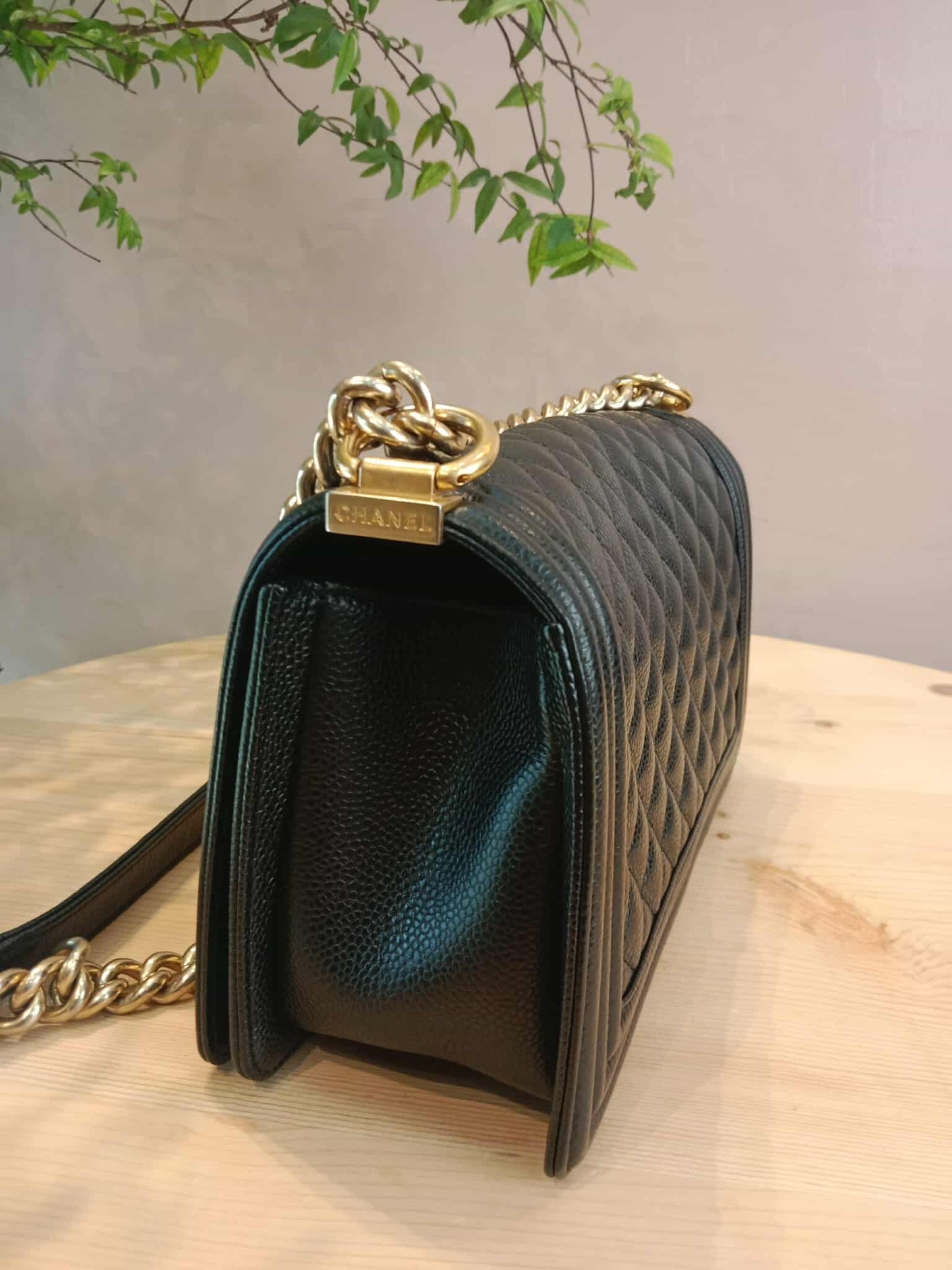 Chanel Leboy Old Medium Quilted Caviar Black Series 25