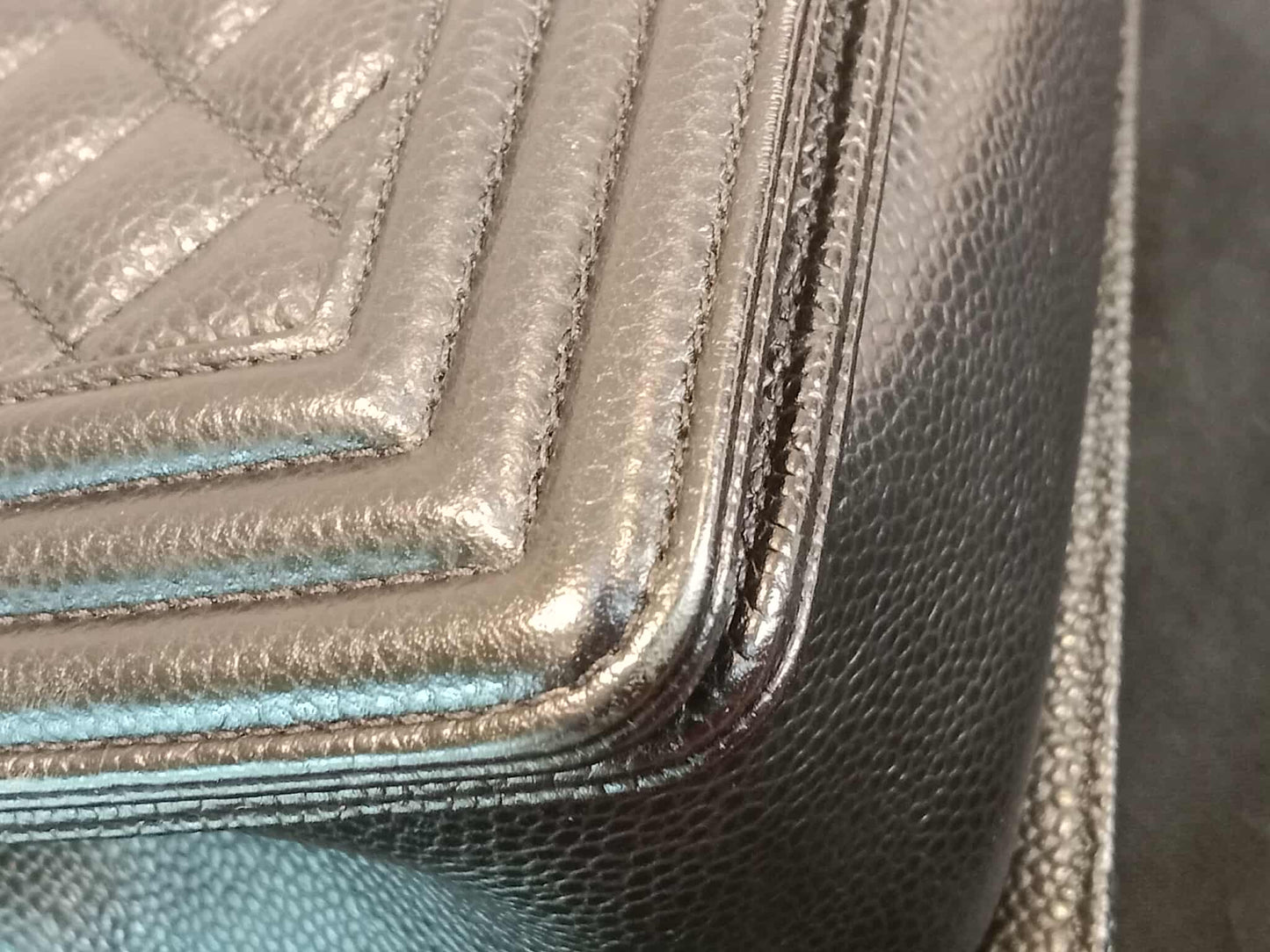 Chanel Leboy Old Medium Quilted Caviar Black Series 25