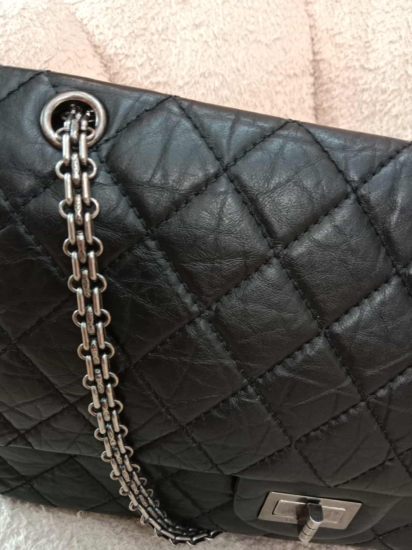 Chanel Reissue Mademoiselle Double Flap Black Calfskin Series 14