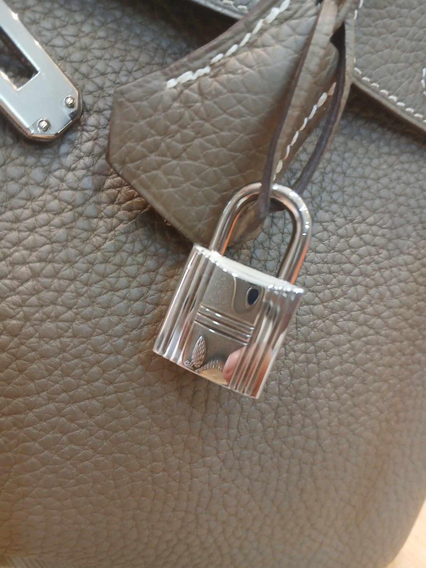 Hermes Birkin 25 Etoupe Clemence Stamp A 2017