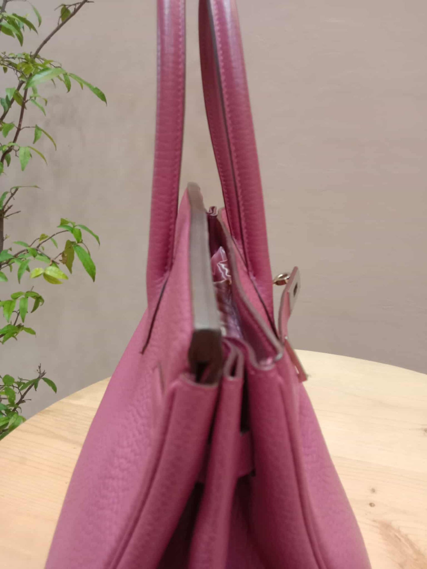 Hermes Birkin 35 Rose Poupre Clemence Stamp T 2015