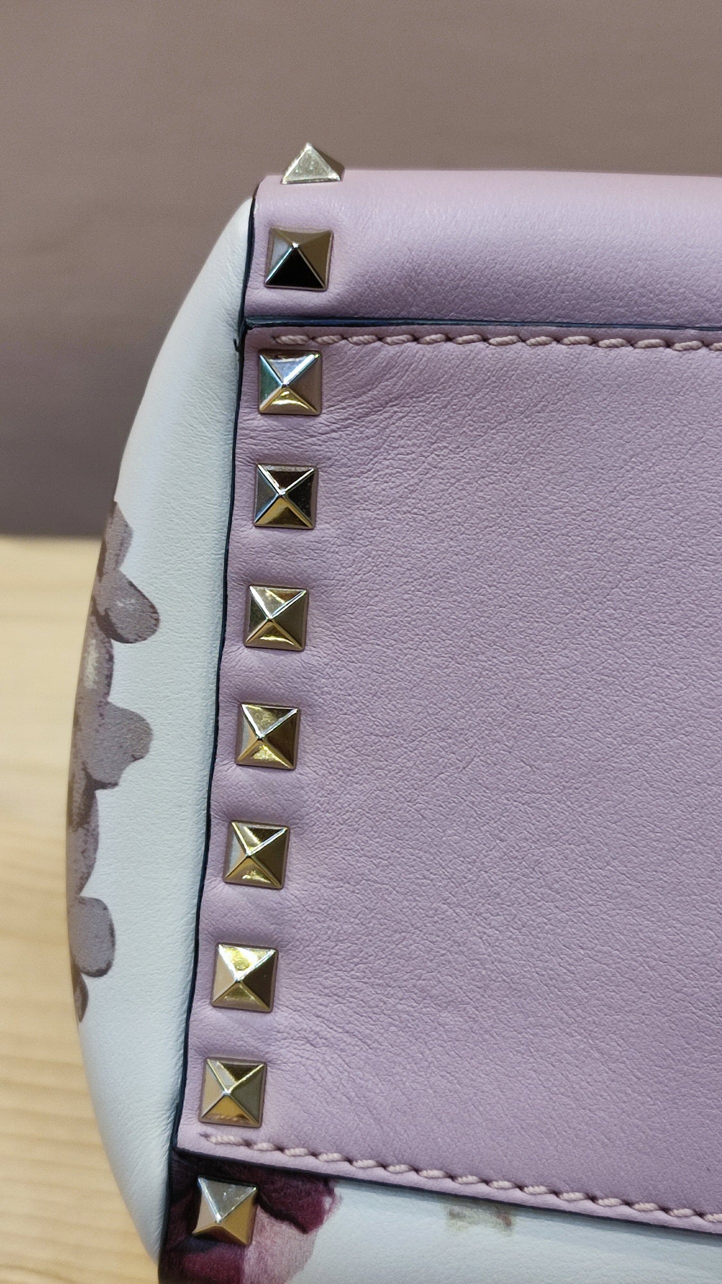 Valentino Rockstud Floral Pink Tote Bag