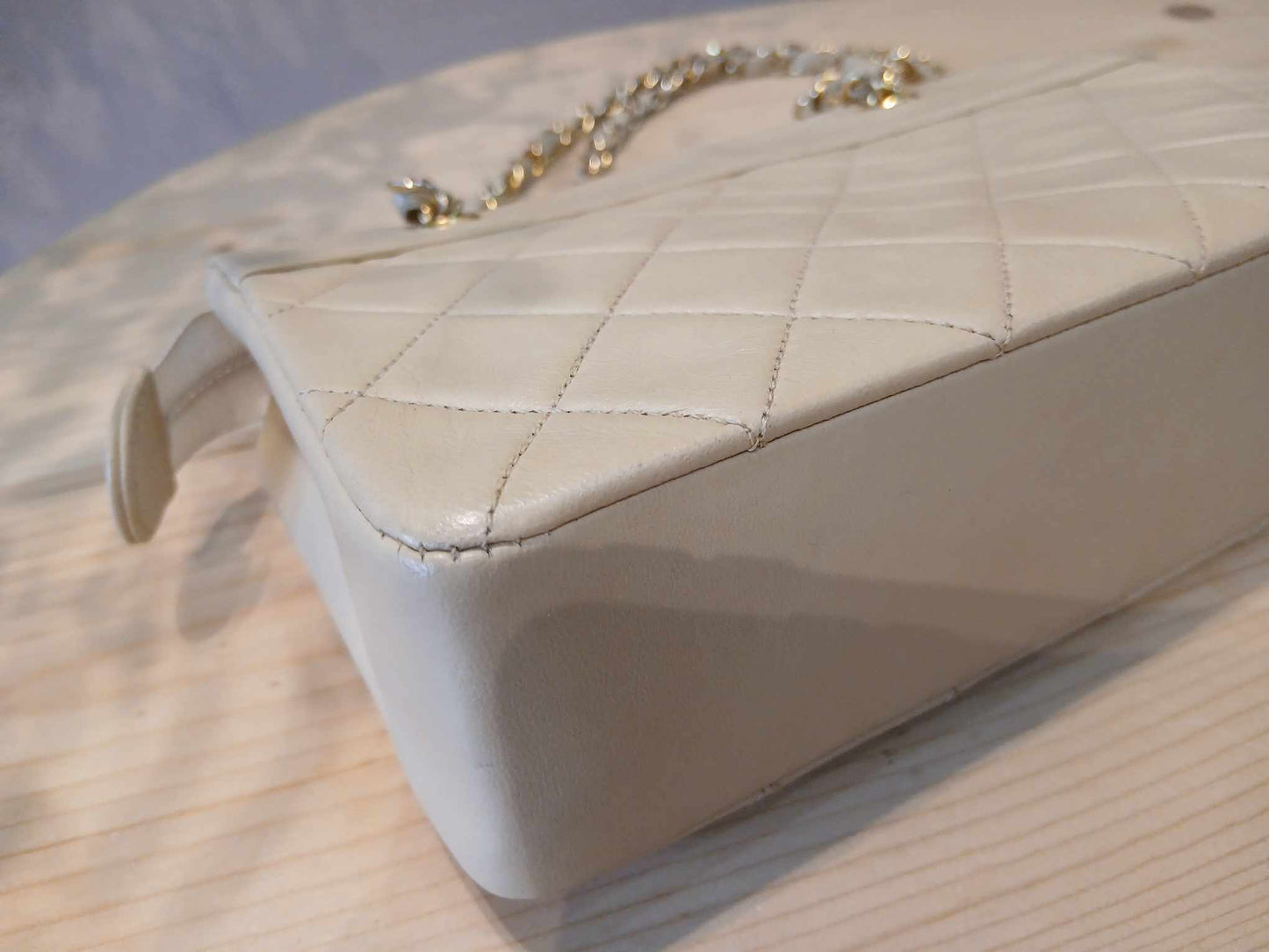 Chanel Vintage Beige Lambskin Bag Series 1