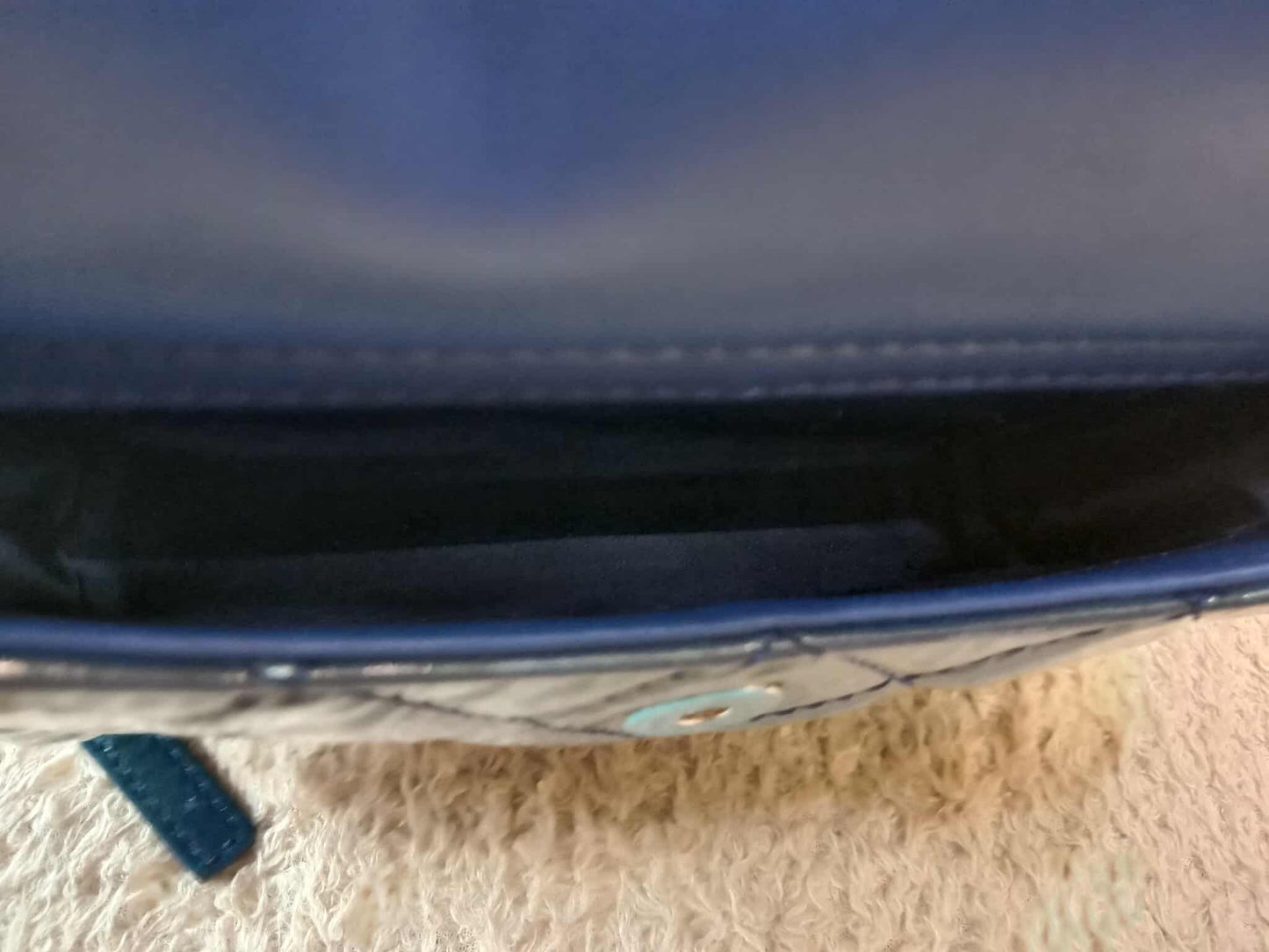 Chanel Blue Quilted Patent Leather Camera Bag Blue Series 20