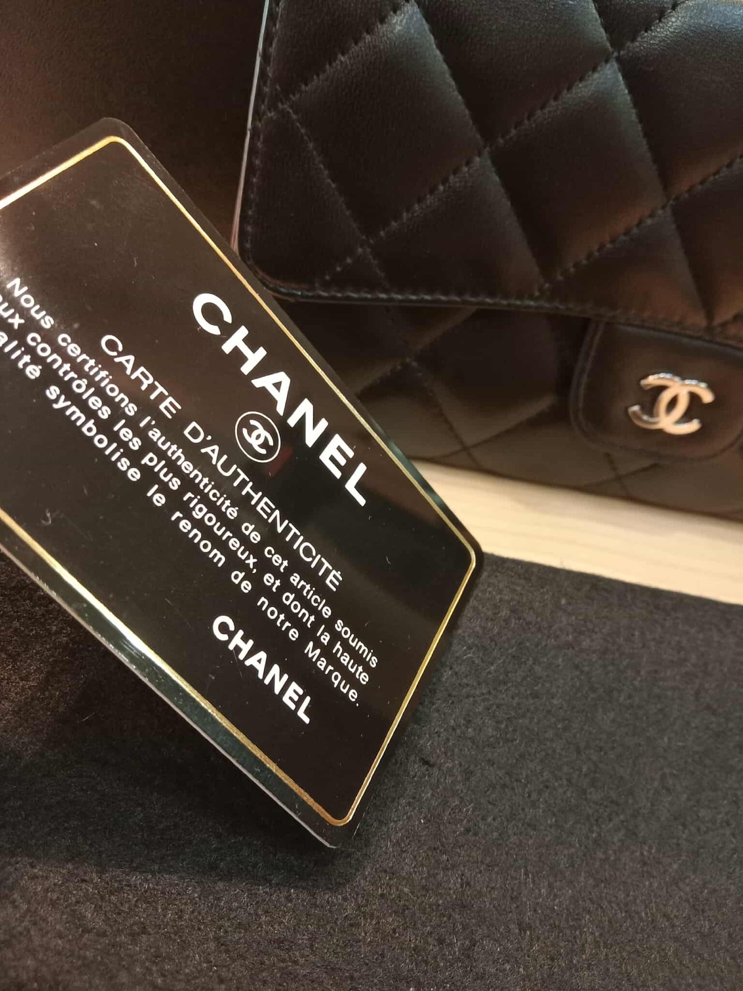 Chanel Black Lambskin Tri-Fold Long Wallet Series 13