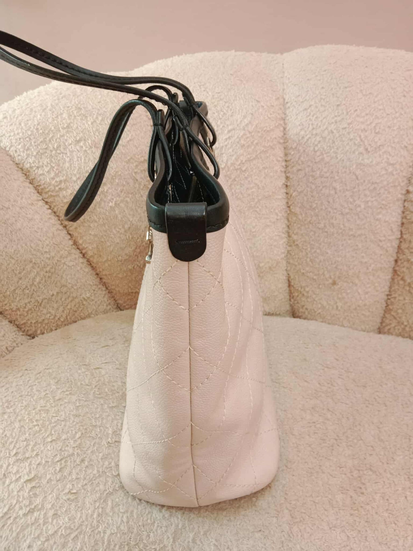 Chanel Shopping Fever Tote Bicolor Pink/Black Caviar Series 19