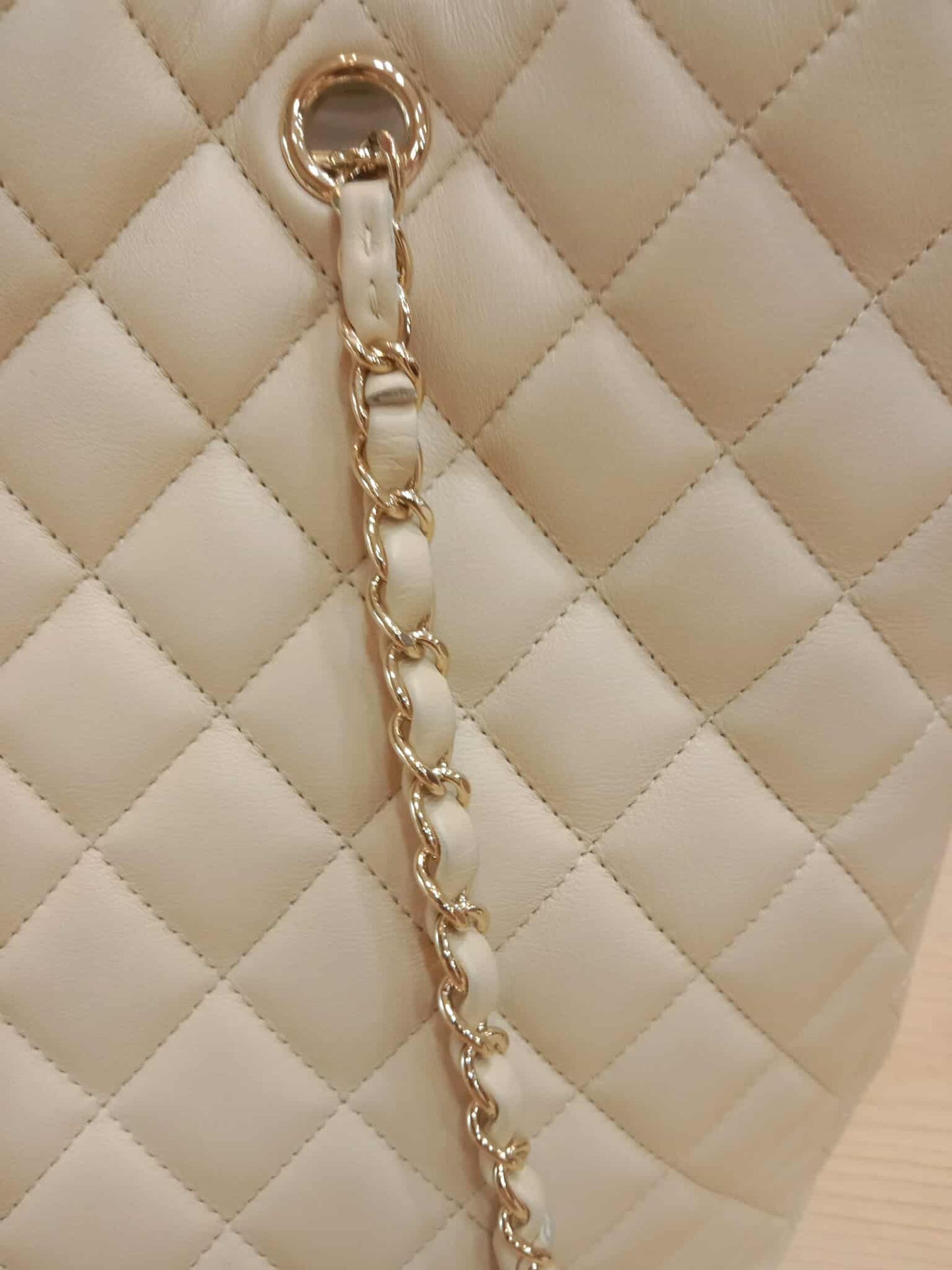 Chanel Classic CC Tote Beige Lambskin Series 21