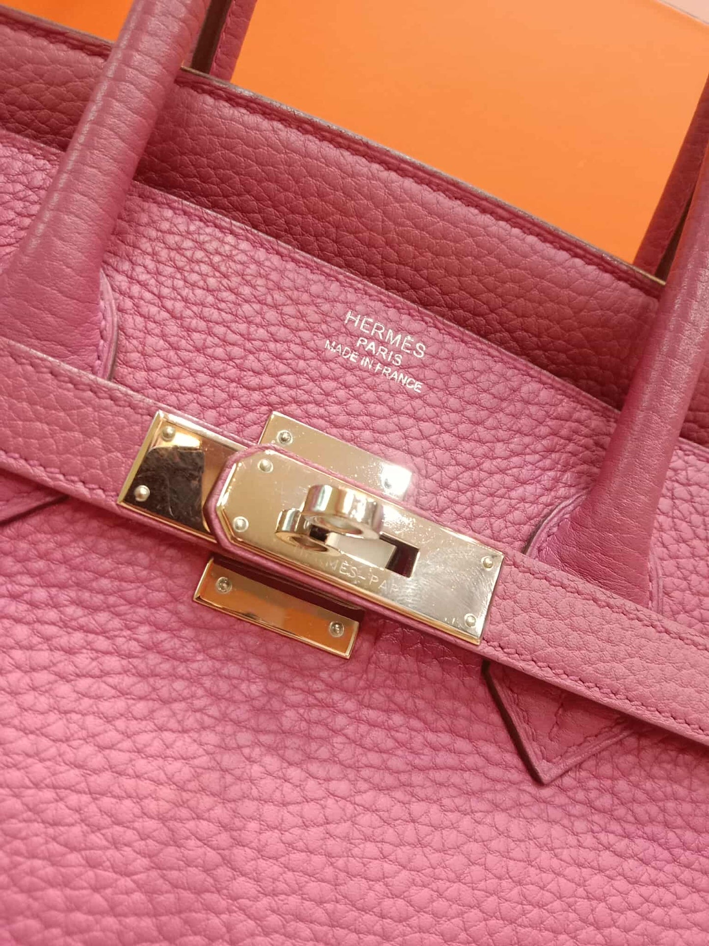 Hermes Birkin 35 Rose Poupre Clemence Stamp T 2015