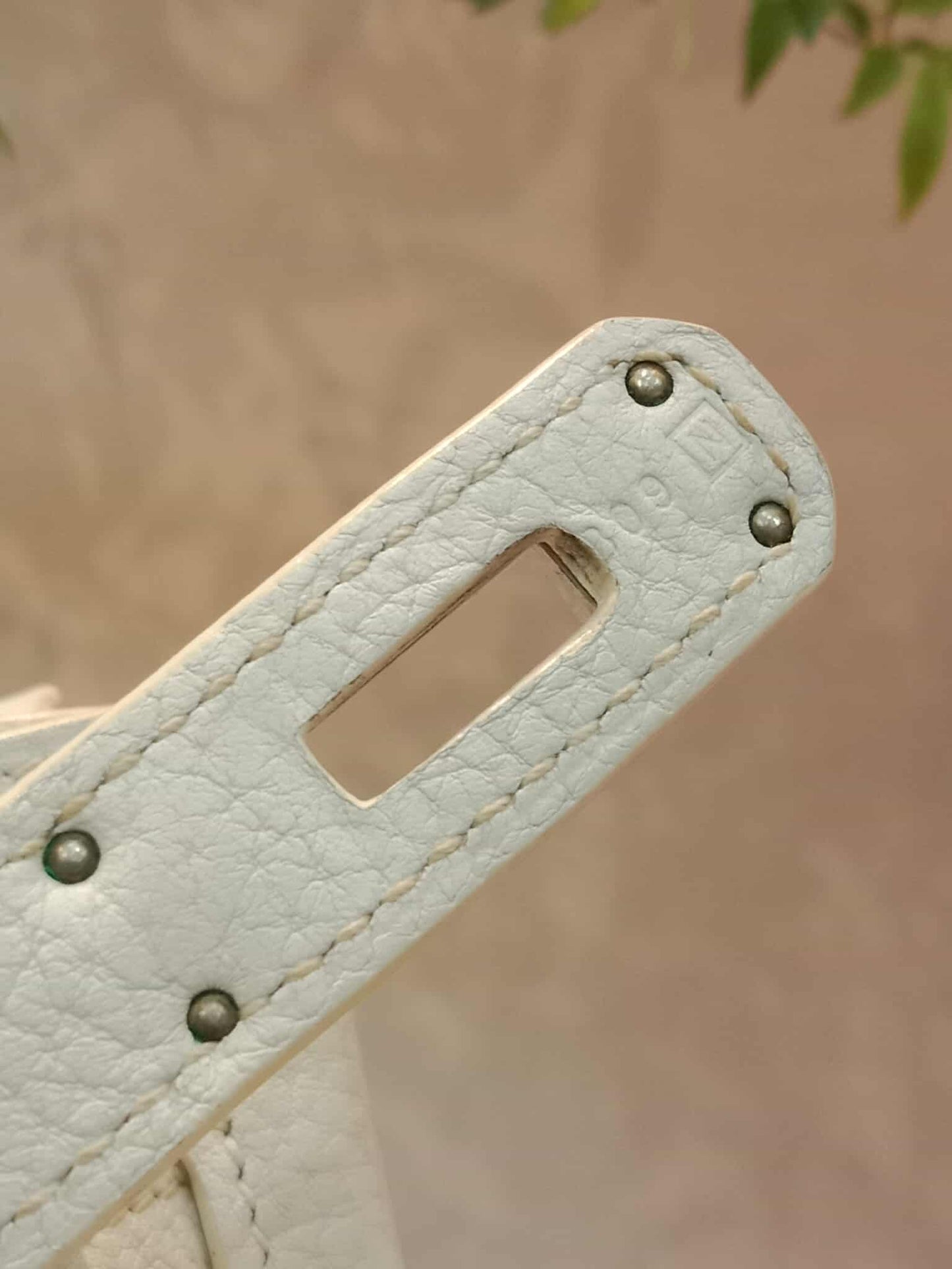 Hermes Birkin 35 White Clemence Stamp N Square 2010