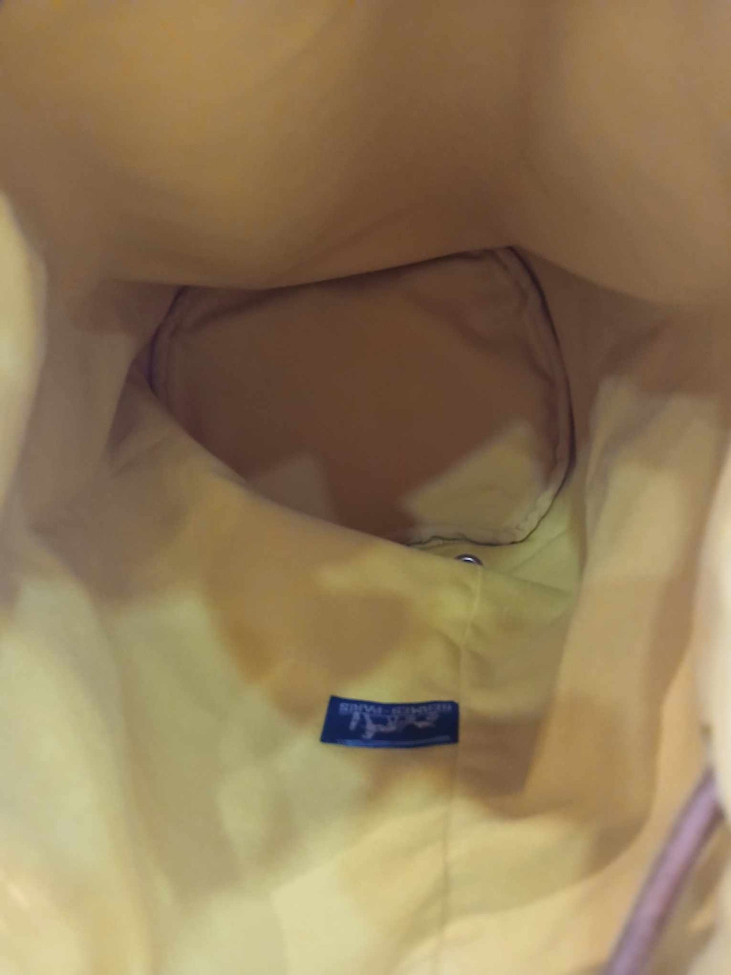 Hermes Yellow Canvas Sac Polochon Mimile Drawstring Backpack