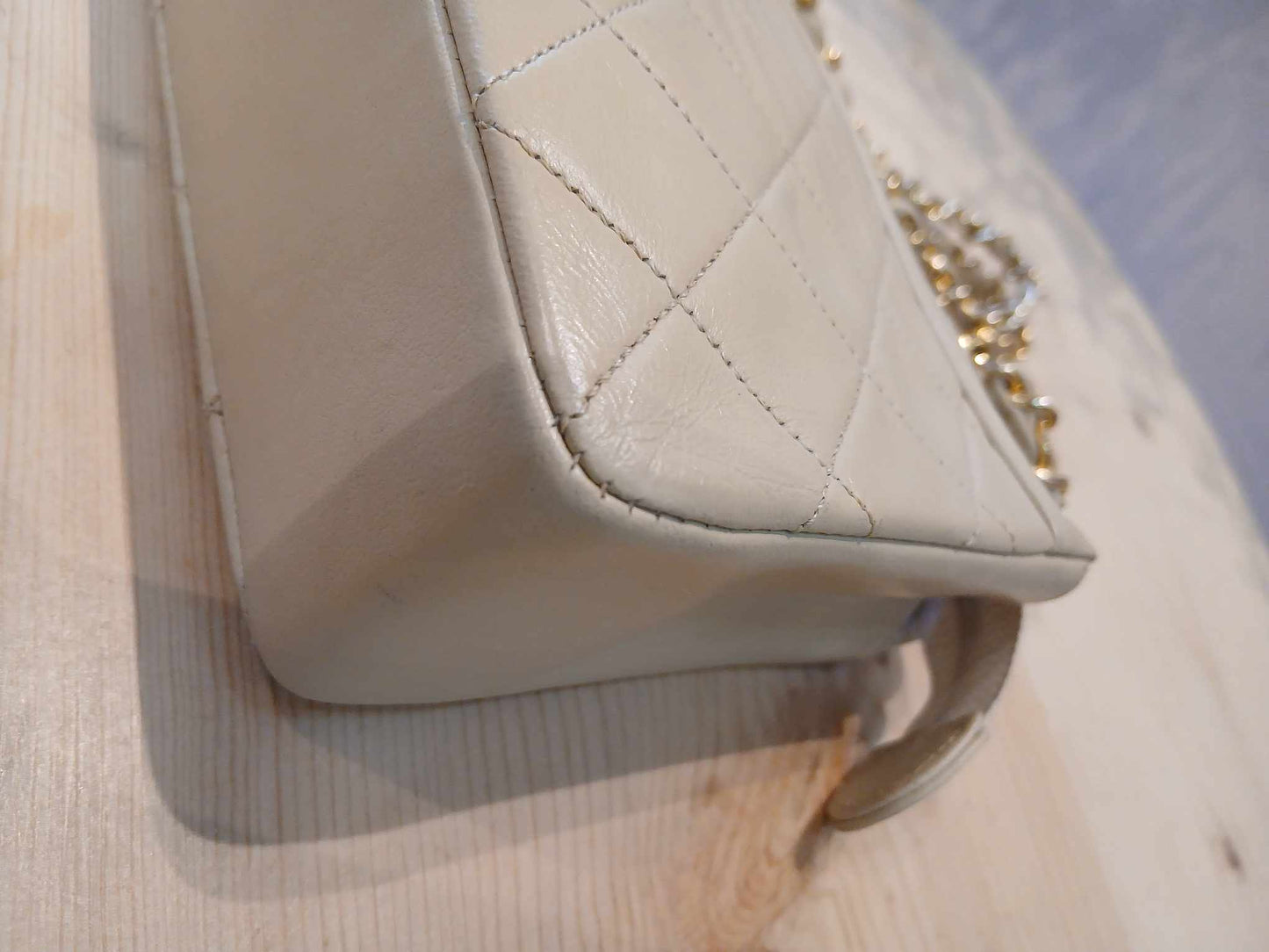 Chanel Vintage Beige Lambskin Bag Series 1