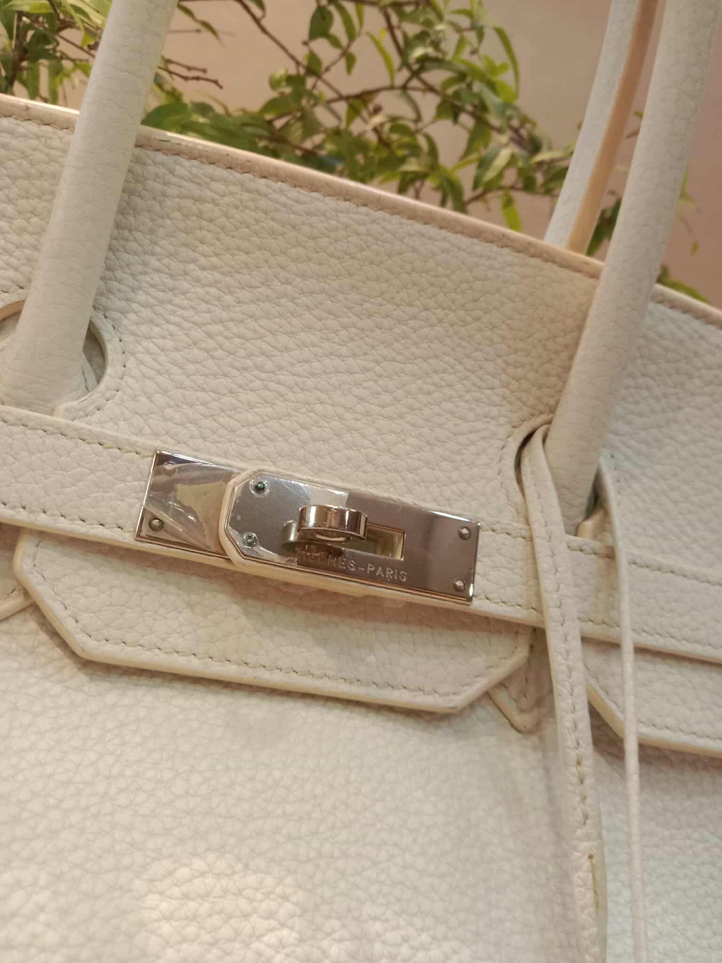 Hermes Birkin 35 White Clemence Stamp N Square 2010