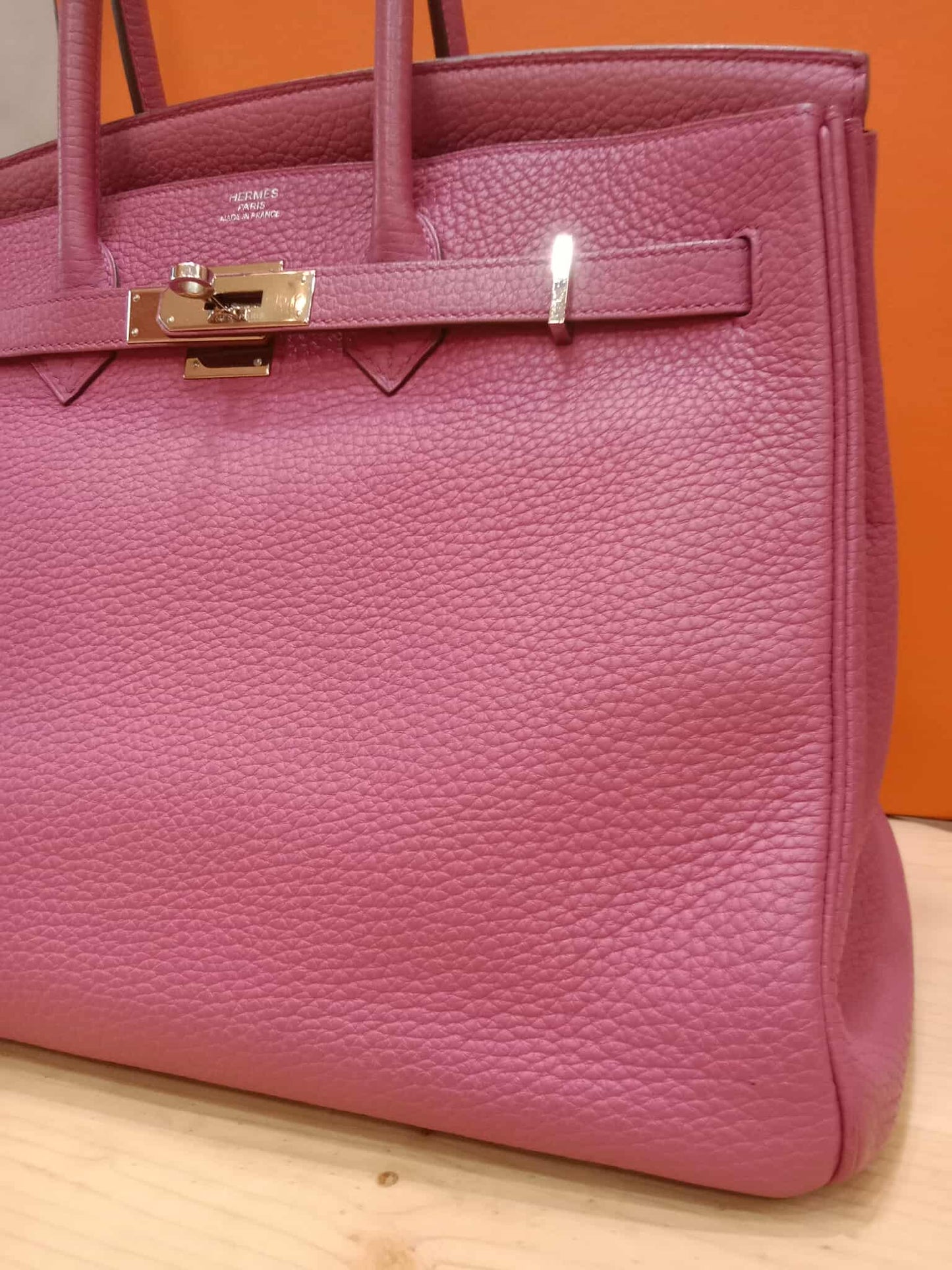 Hermes Birkin 35 Rose Poupre Clemence Stamp T 2015