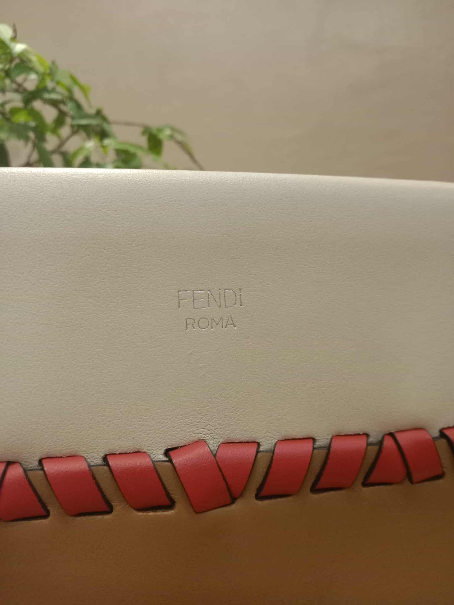 Fendi White Whipstitch Runaway Leather Satchel Bag