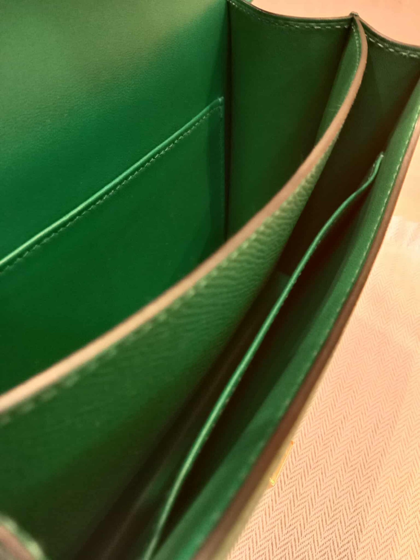 Hermes Constance 18 Green Epsom Stamp C 2018