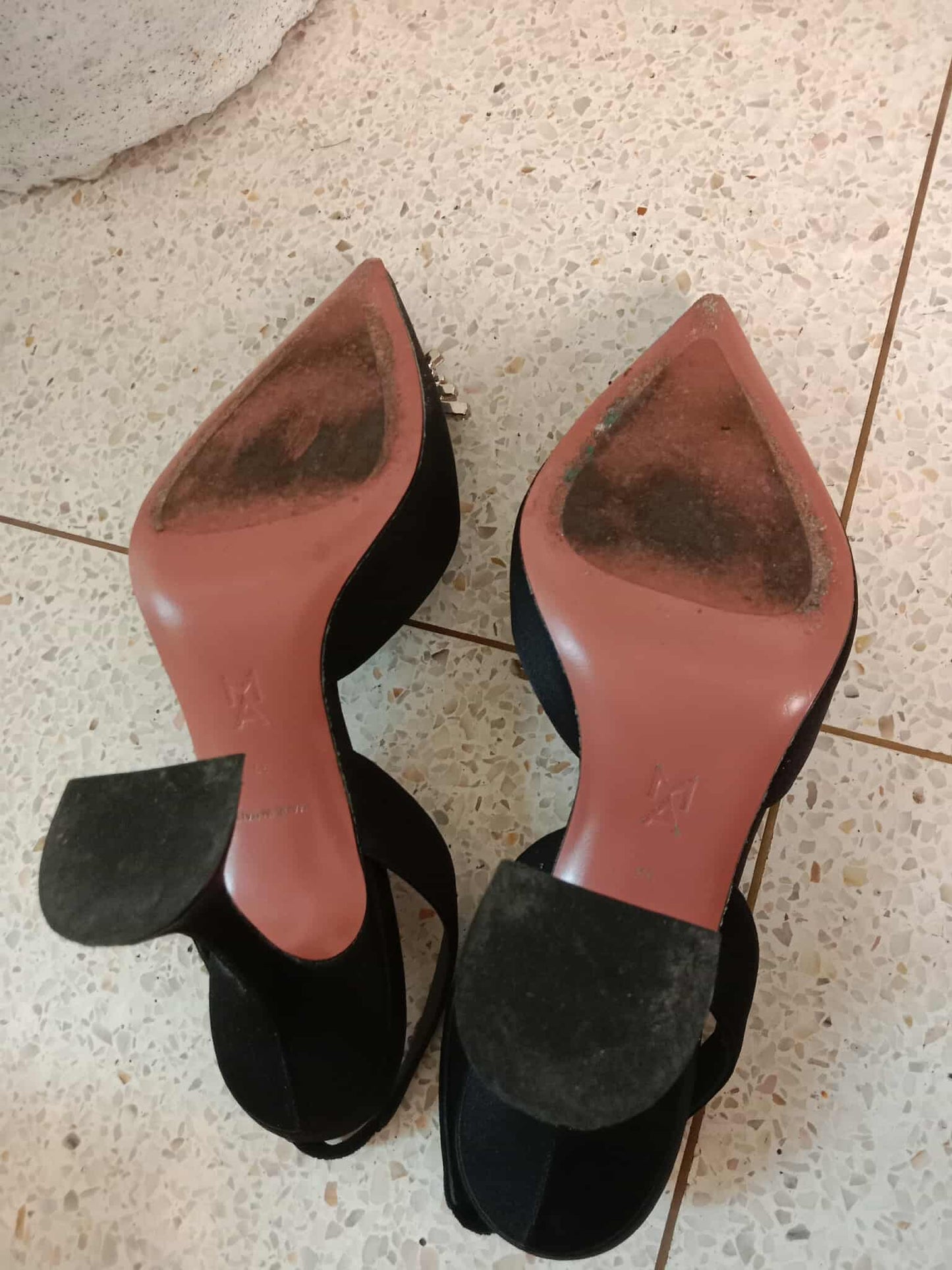 Amina Muaddi Black Sandals Size 39