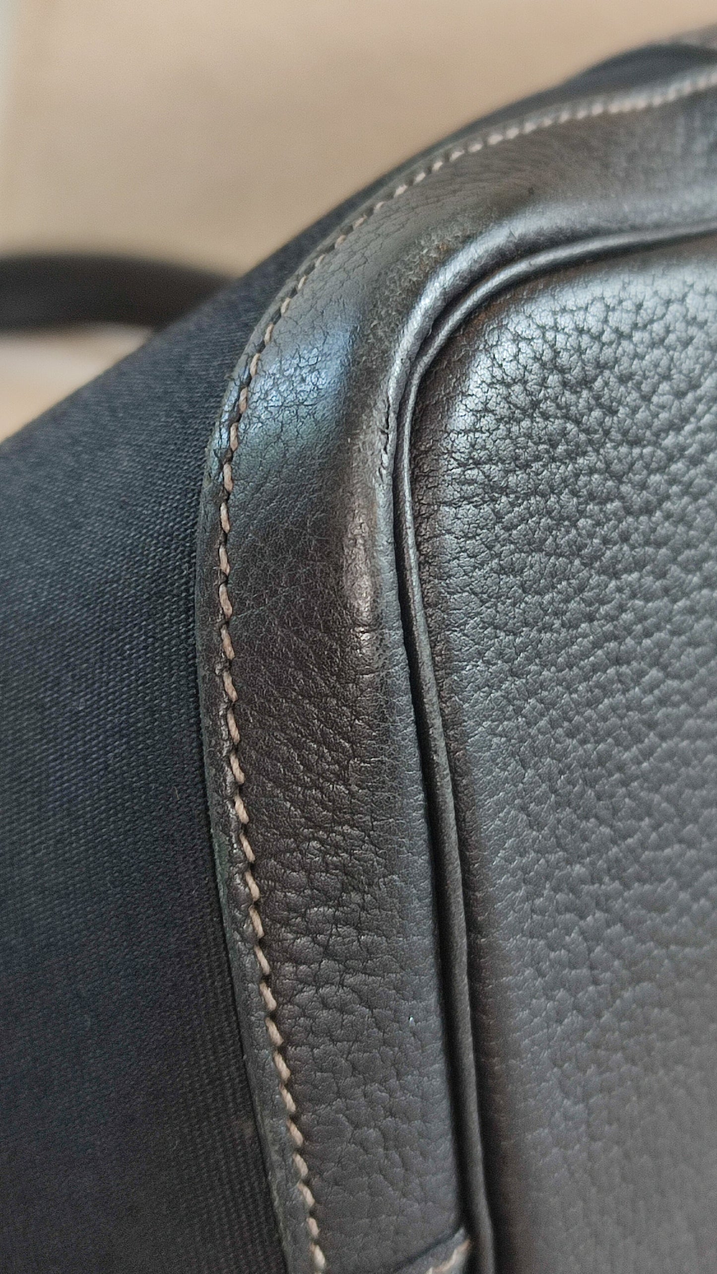 Hermes GPT 36 Noir Canvas/Leather Bag Stamp T 2015